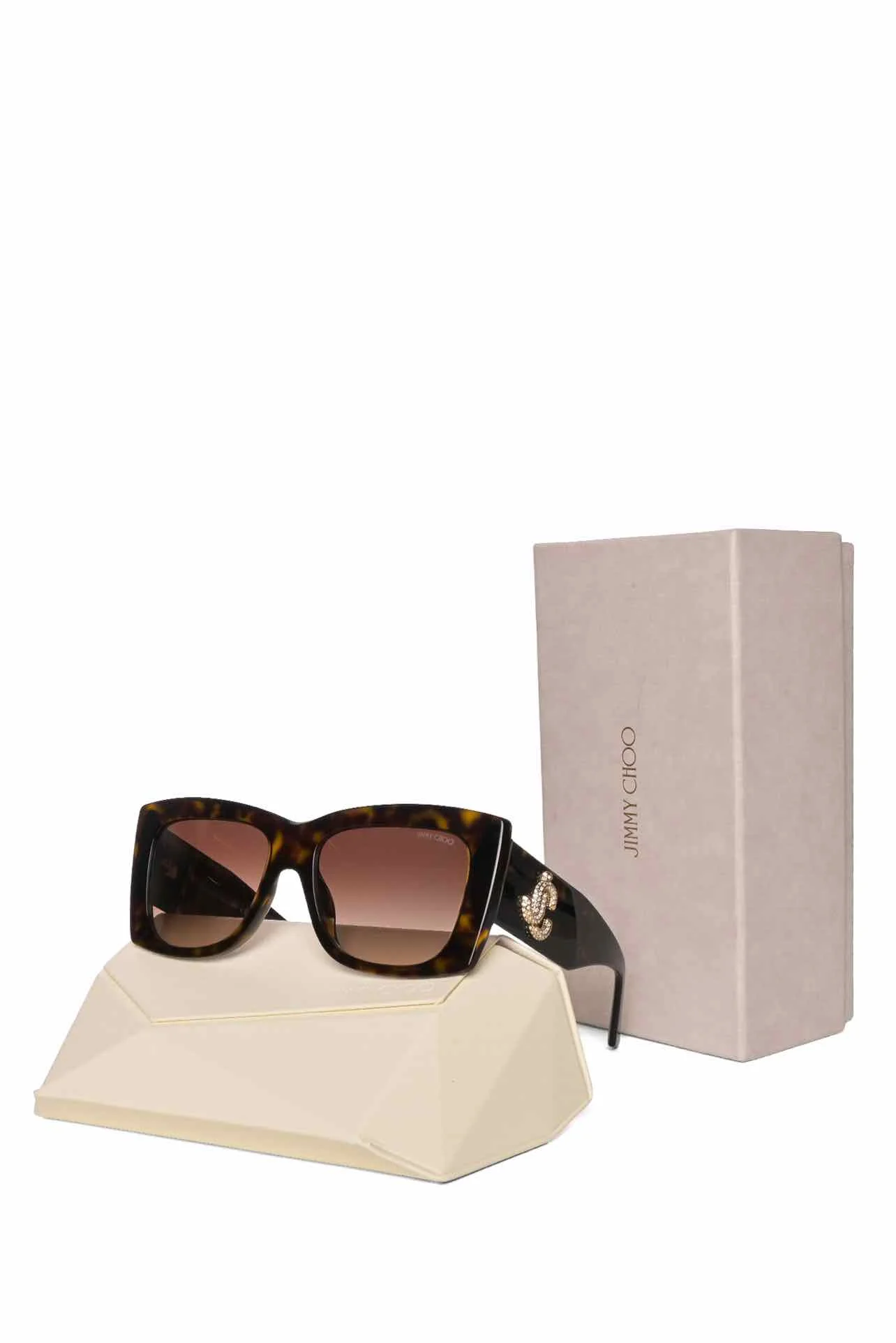Jimmy Choo Juliana Brown Havana Square Sunglasses - Image 6