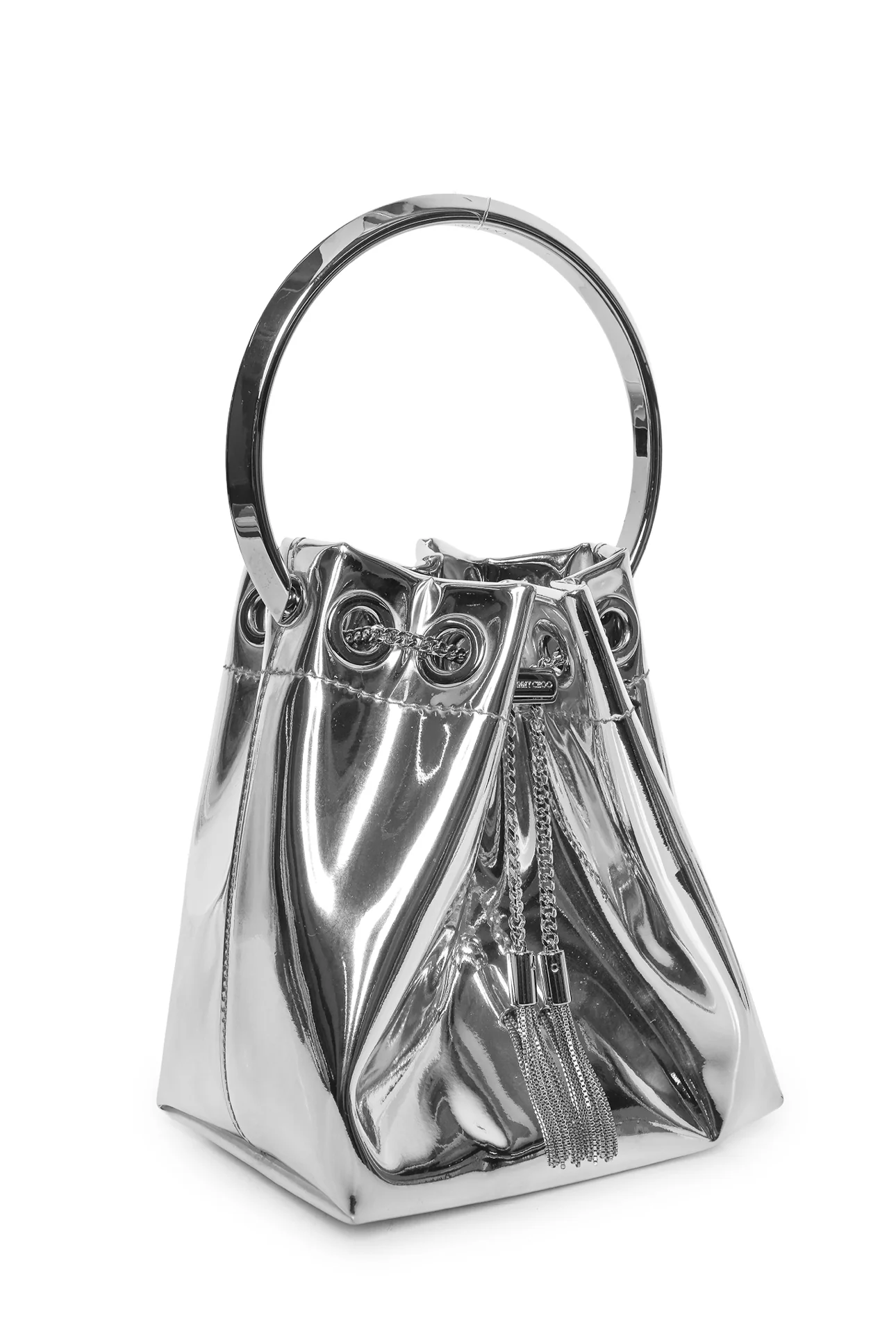 Jimmy Choo Silver Mirror Mini Bon Bon Bag Purse - Image 2