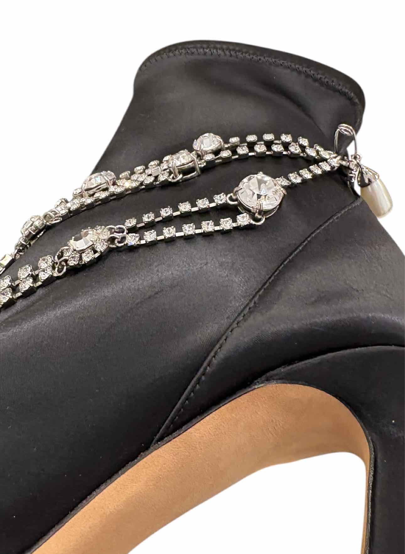 Jimmy Choo Size 36 Satin Crystal Ankle Boots - Image 10