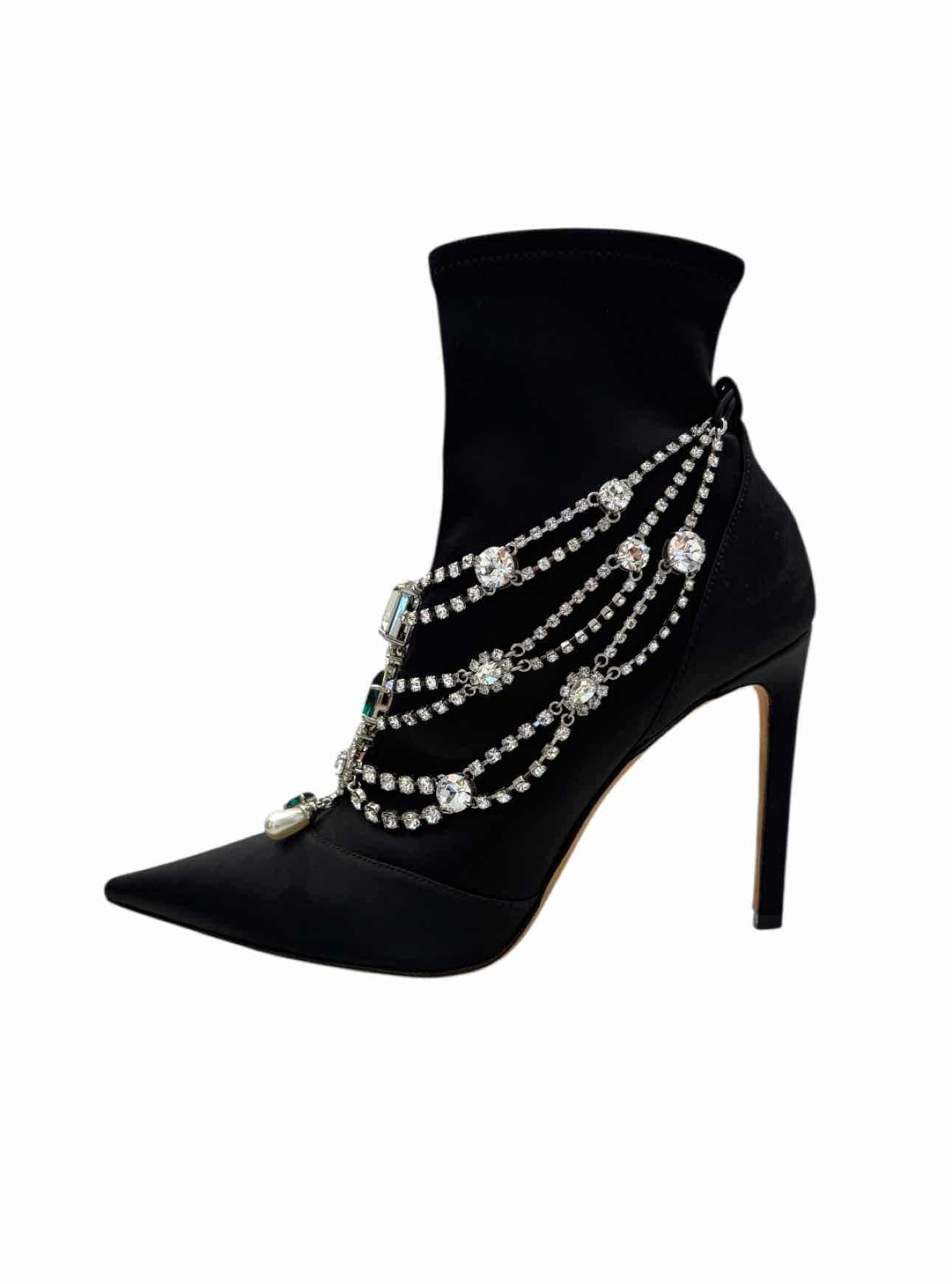 Jimmy Choo Size 36 Satin Crystal Ankle Boots - Image 3