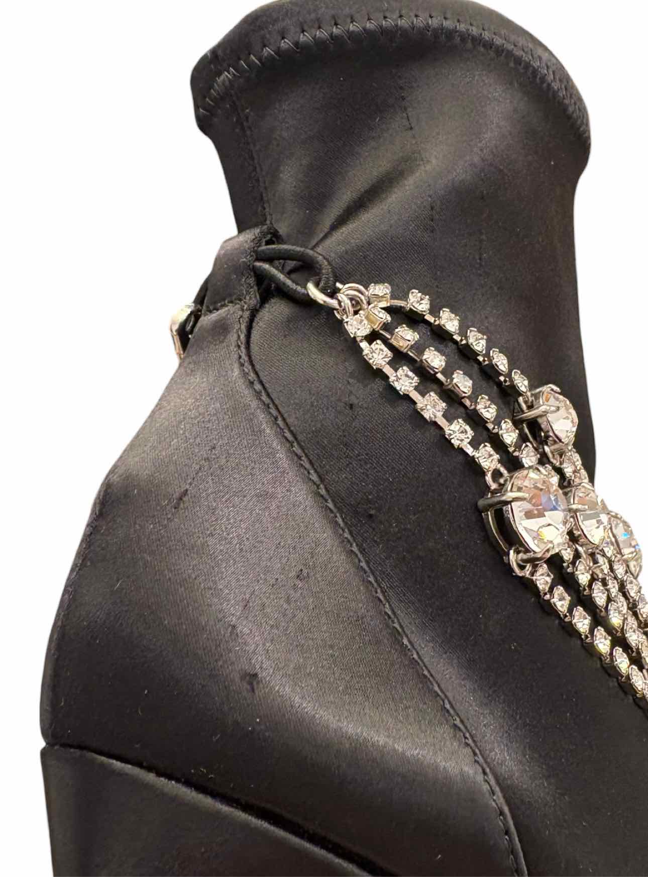 Jimmy Choo Size 36 Satin Crystal Ankle Boots - Image 7