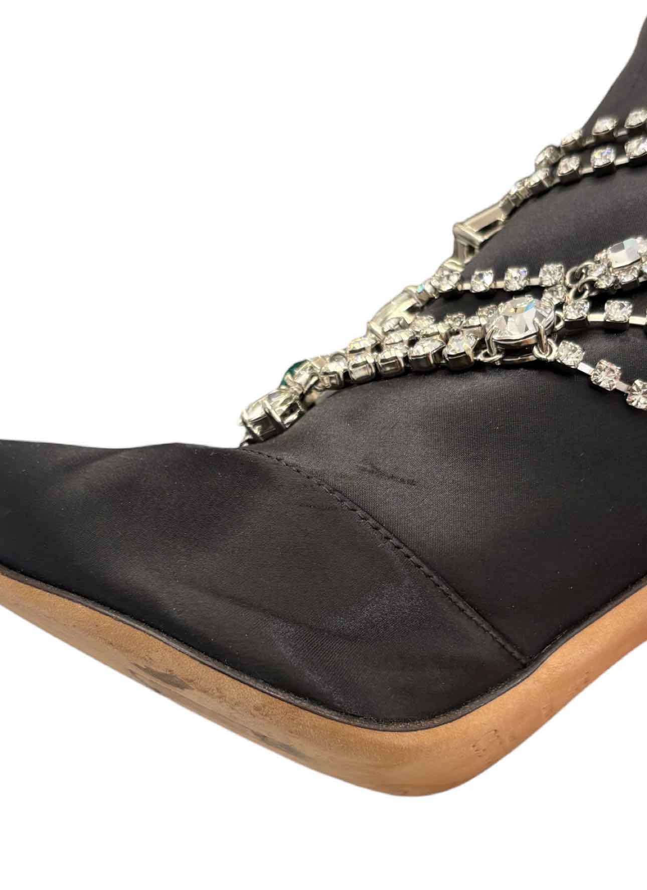 Jimmy Choo Size 36 Satin Crystal Ankle Boots - Image 9