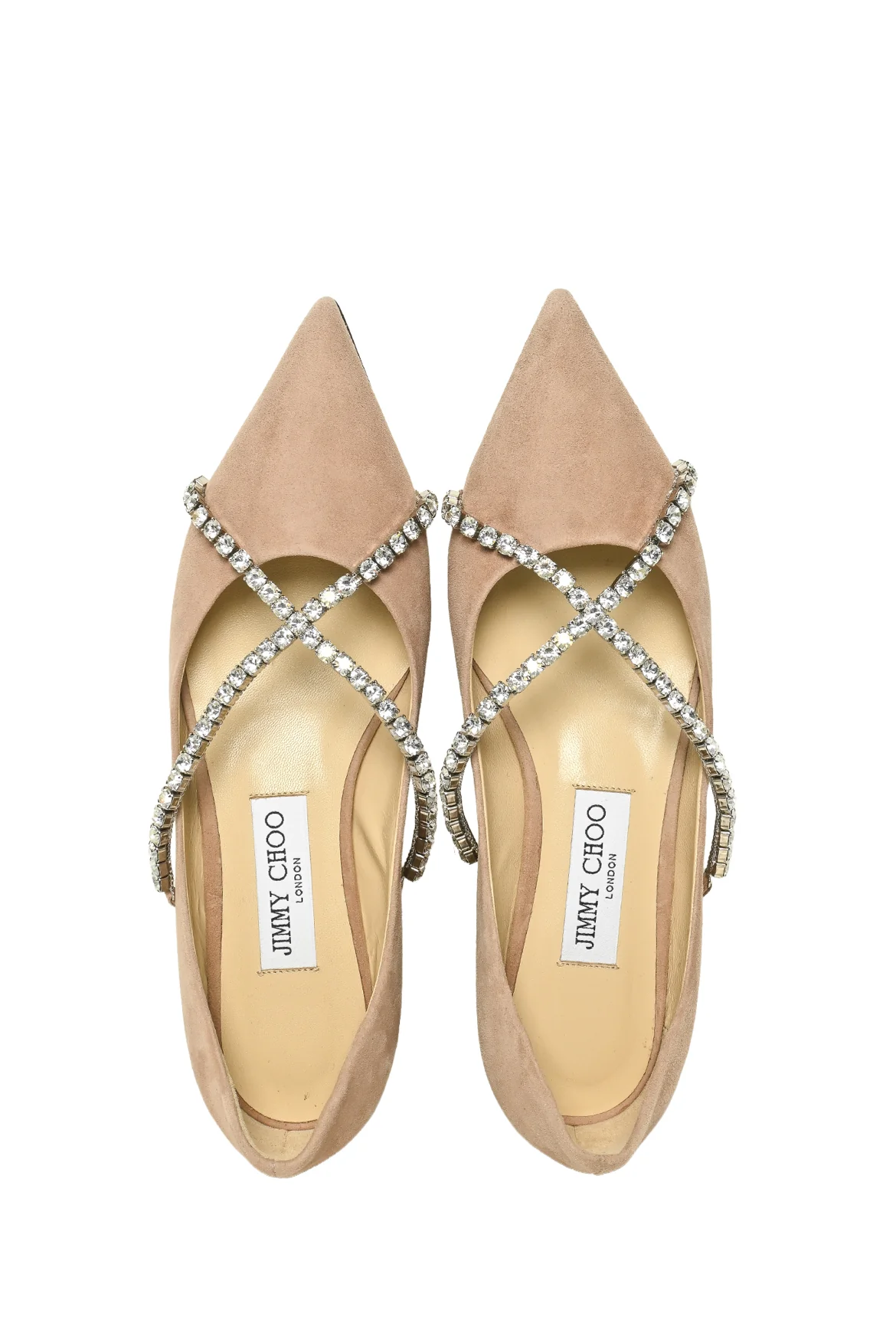Jimmy Choo Size 37 Crystal Embellished Genevi Flats - Image 5