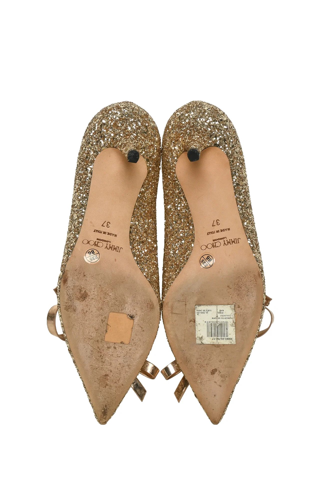 Jimmy Choo Size 37 Glitter Bow Pumps - Image 7