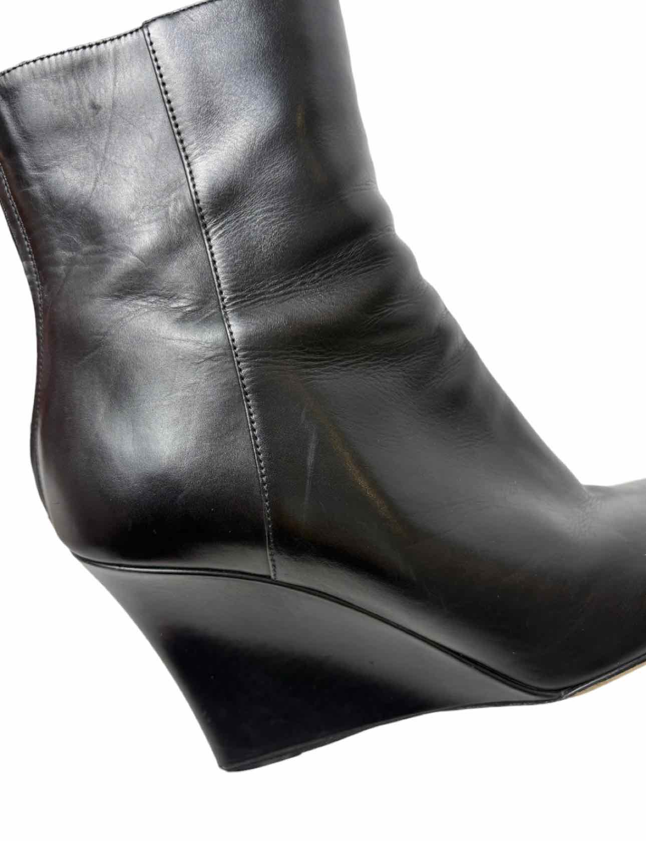 Jimmy Choo Size 38.5 Leather Wedge Ankle Boots - Image 11