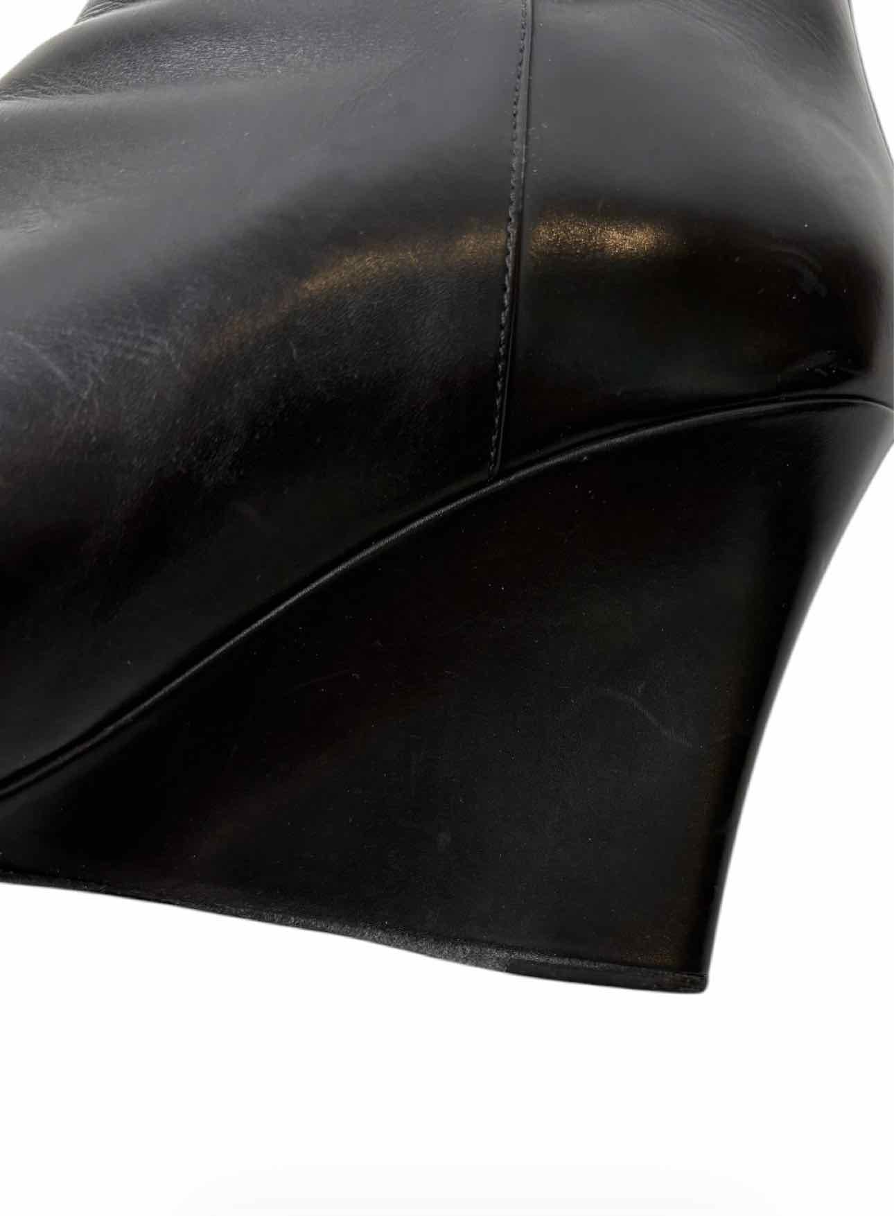Jimmy Choo Size 38.5 Leather Wedge Ankle Boots - Image 13