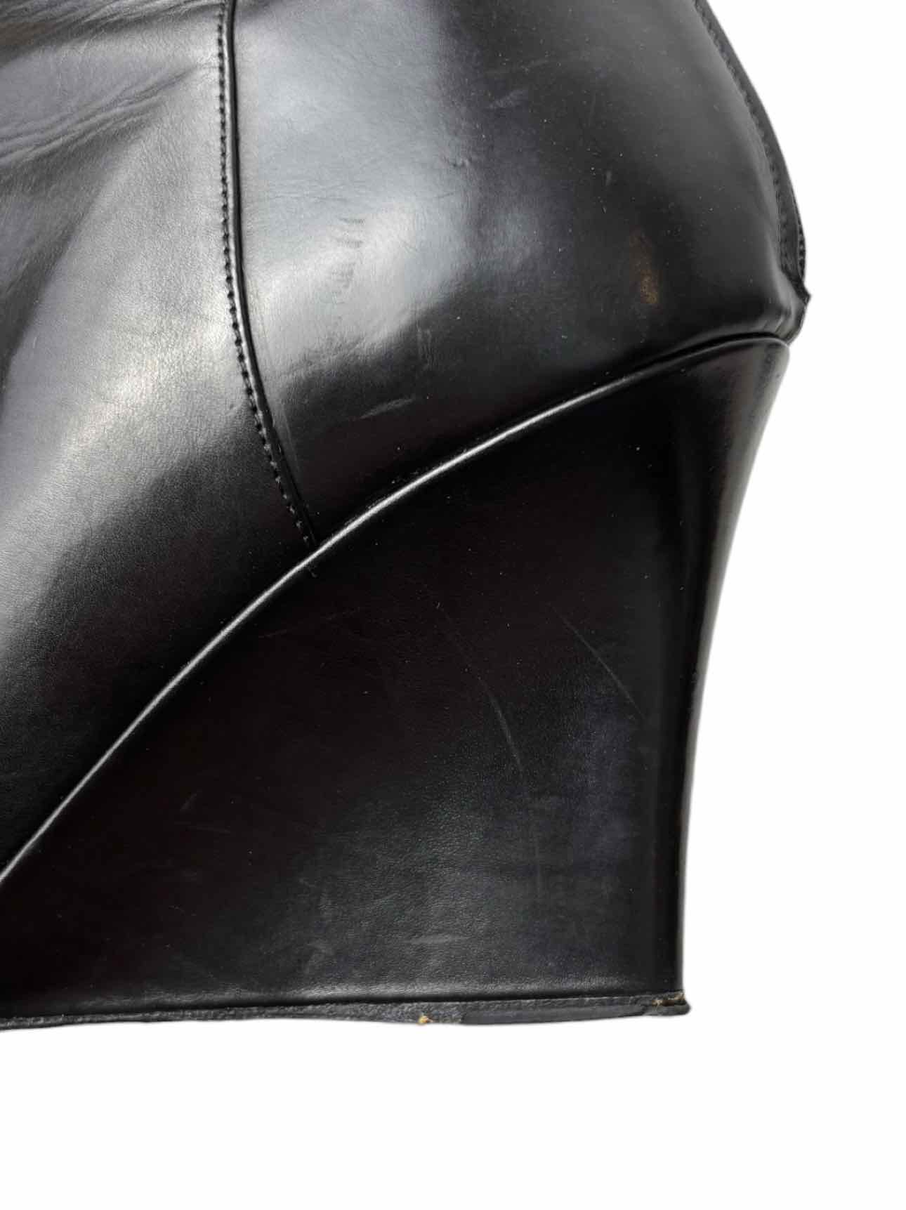 Jimmy Choo Size 38.5 Leather Wedge Ankle Boots - Image 6