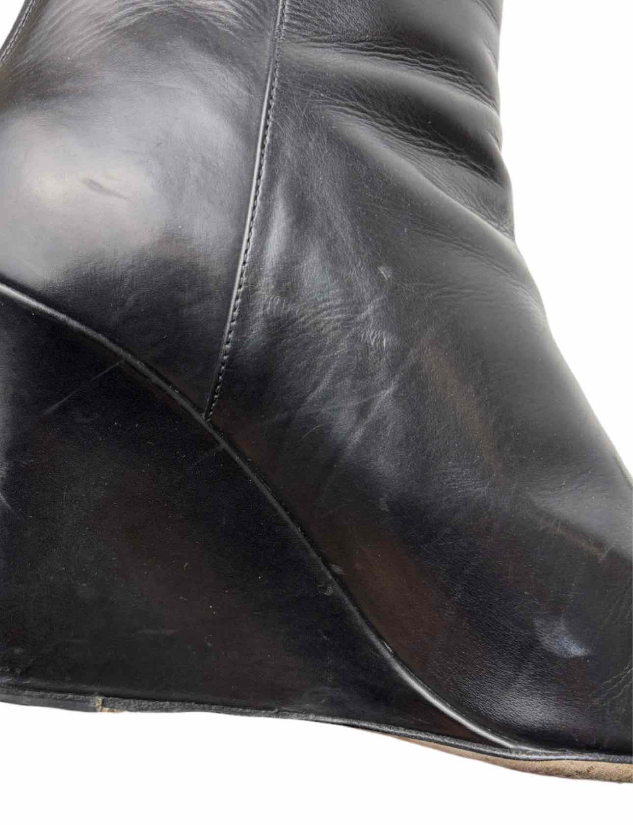 Jimmy Choo Size 38.5 Leather Wedge Ankle Boots - Image 8