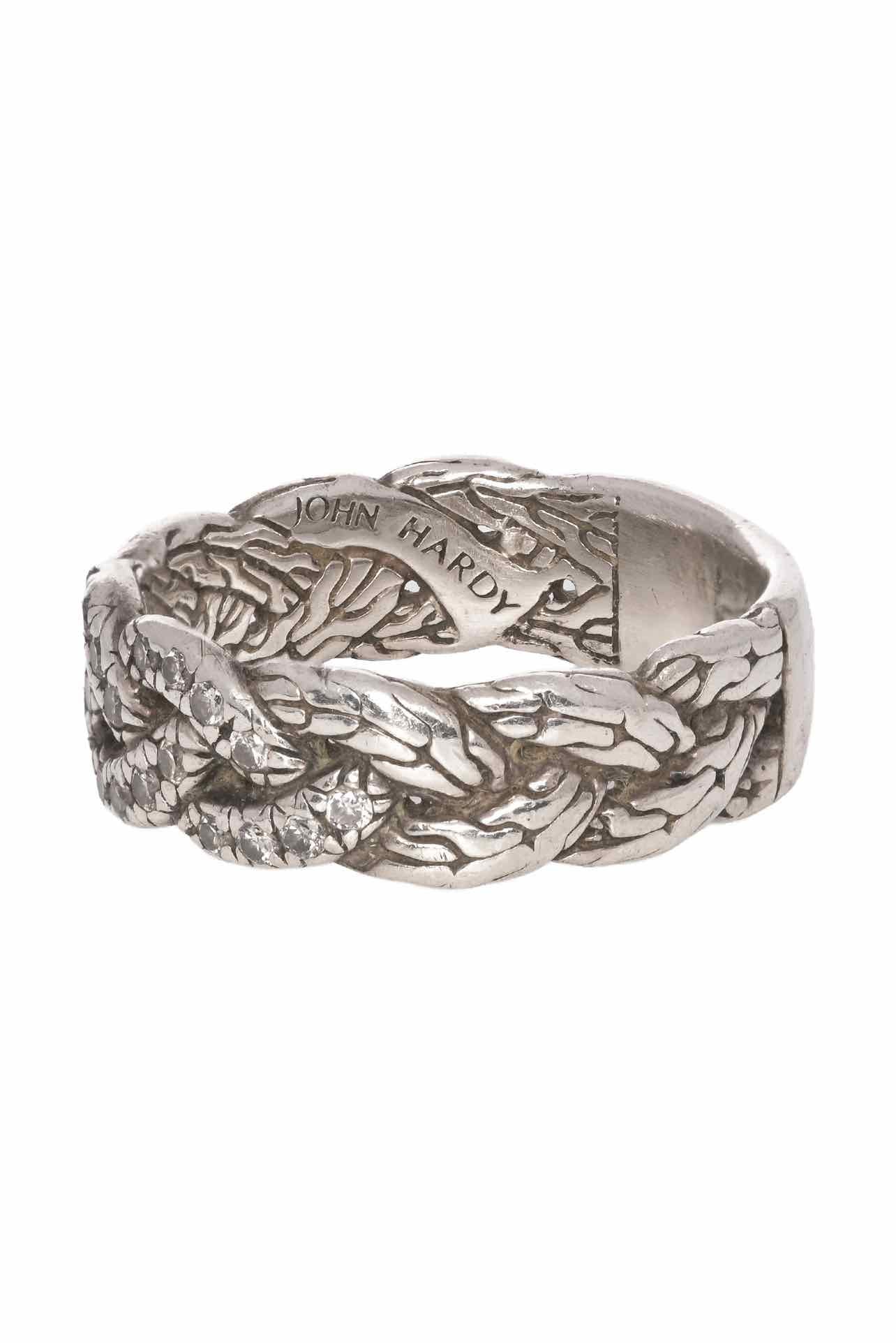 John Hardy Size 8 Braided Diamond Ring - Image 3