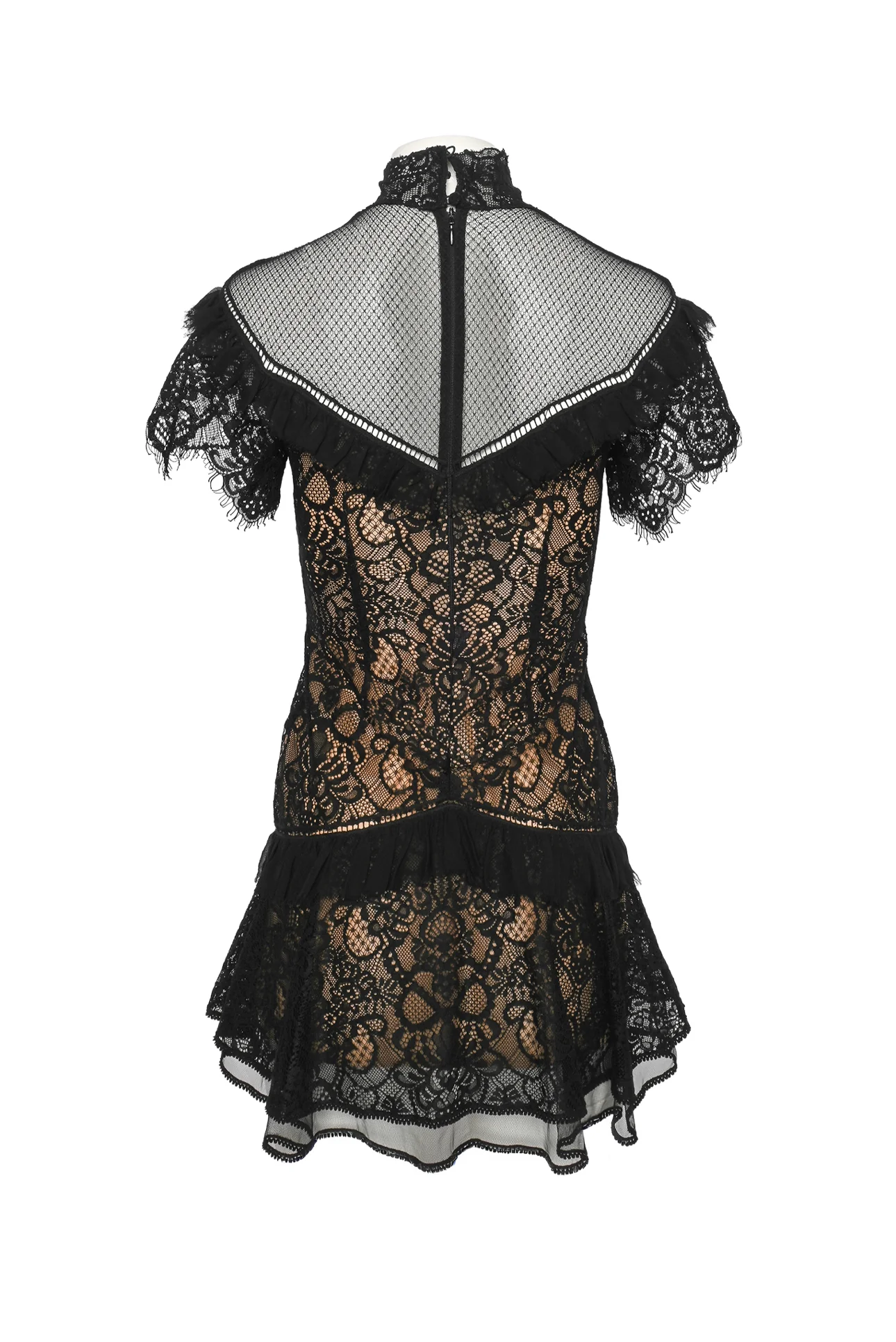 Jonathan Simkhai Size 0 Mixed Lace Mockneck Mini Dress - Image 2
