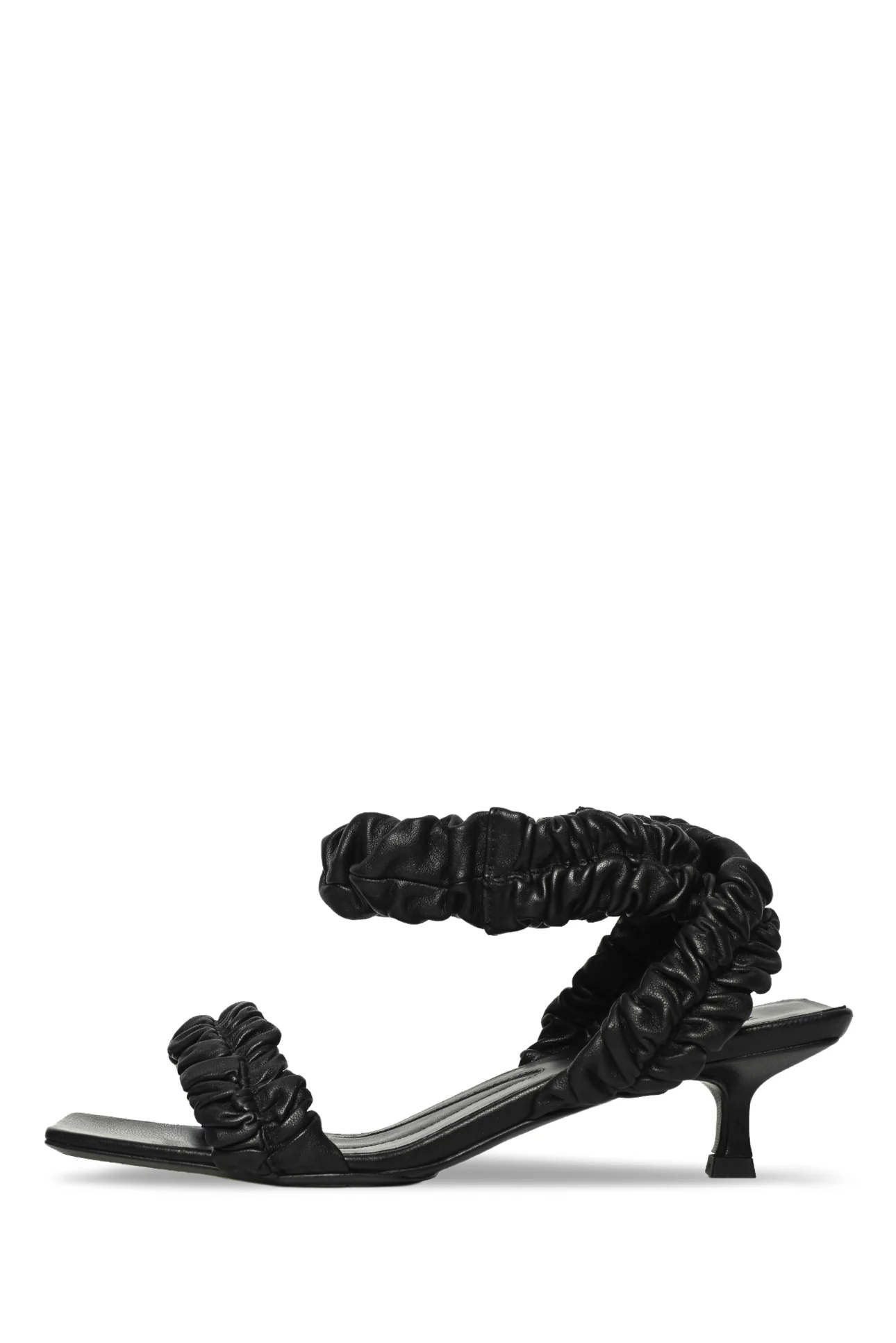 Khaite Size 39 Lexington Ruched Leather Kitten-Heel Sandals - Image 3