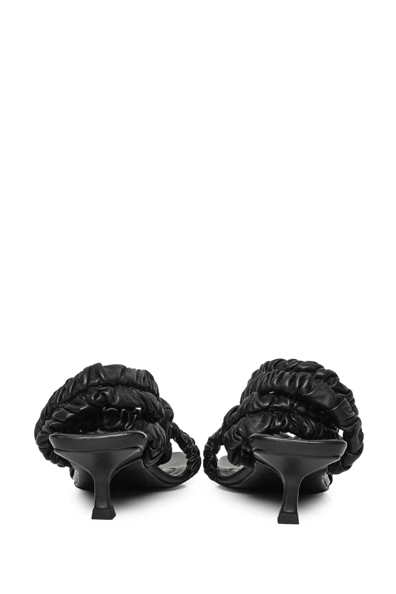 Khaite Size 39 Lexington Ruched Leather Kitten-Heel Sandals - Image 4