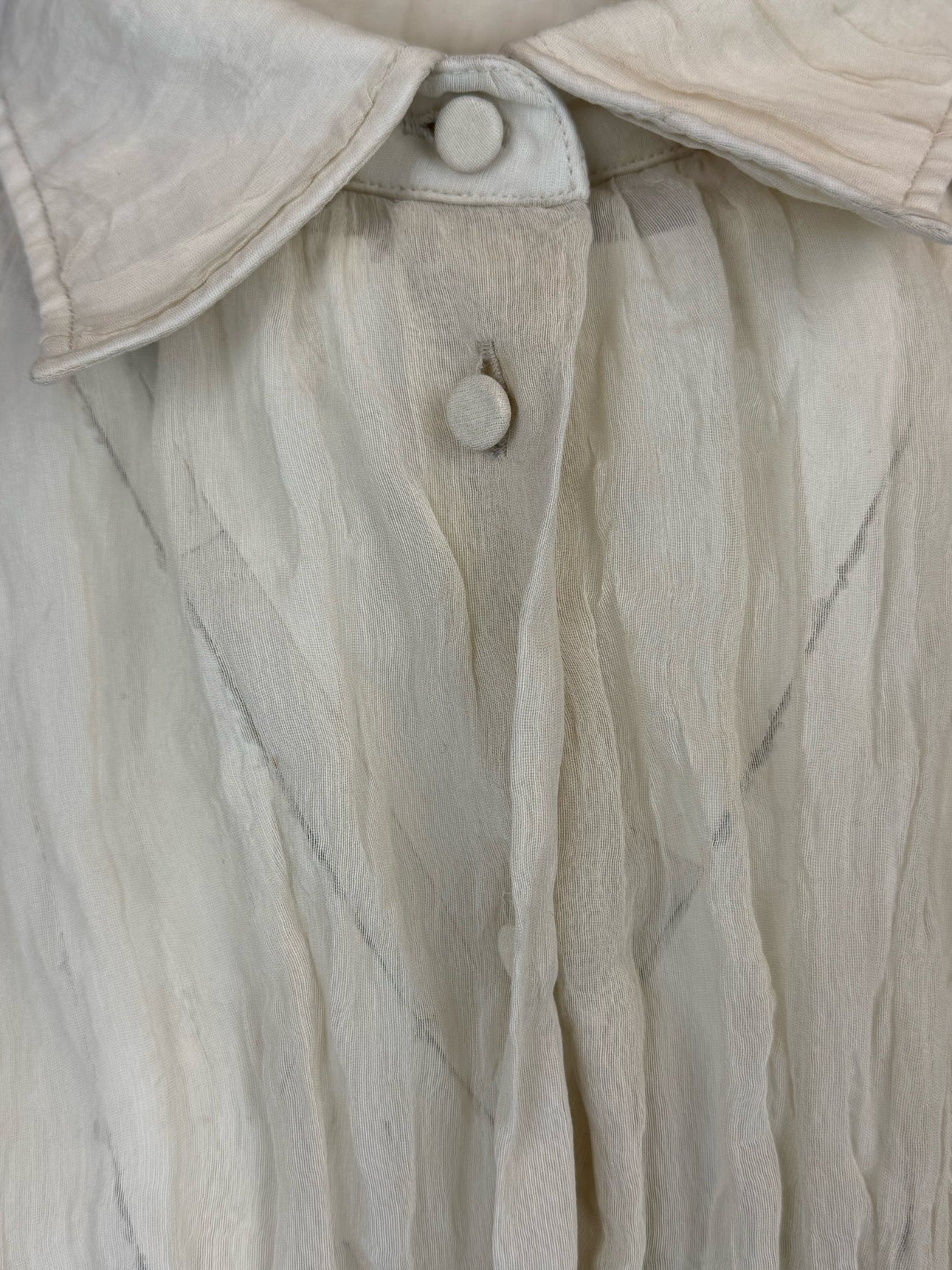 Khaite Size S Sheer Ruched Blouse - Image 3