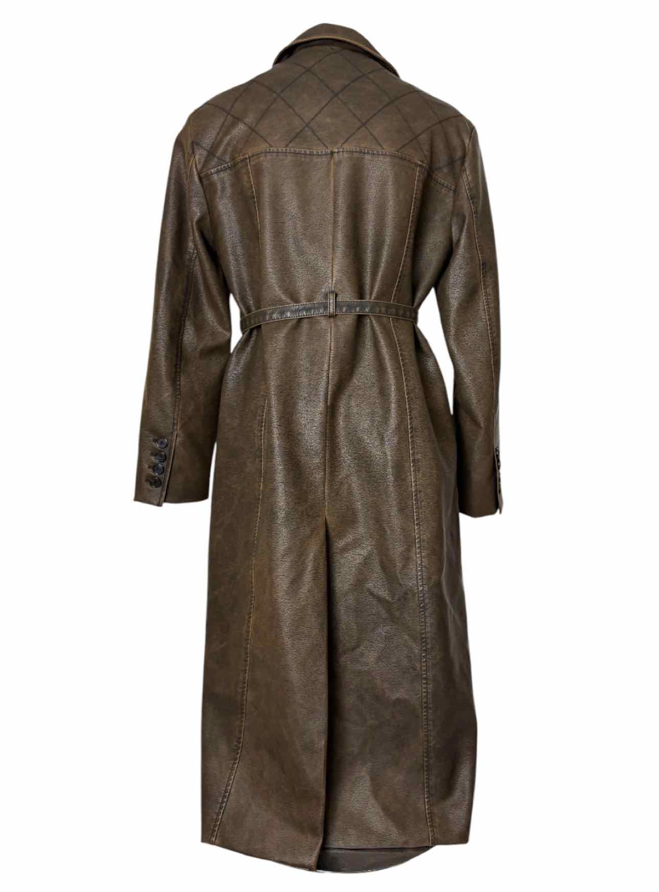 Kijun Size M Faux Leather Long Coat - Image 2