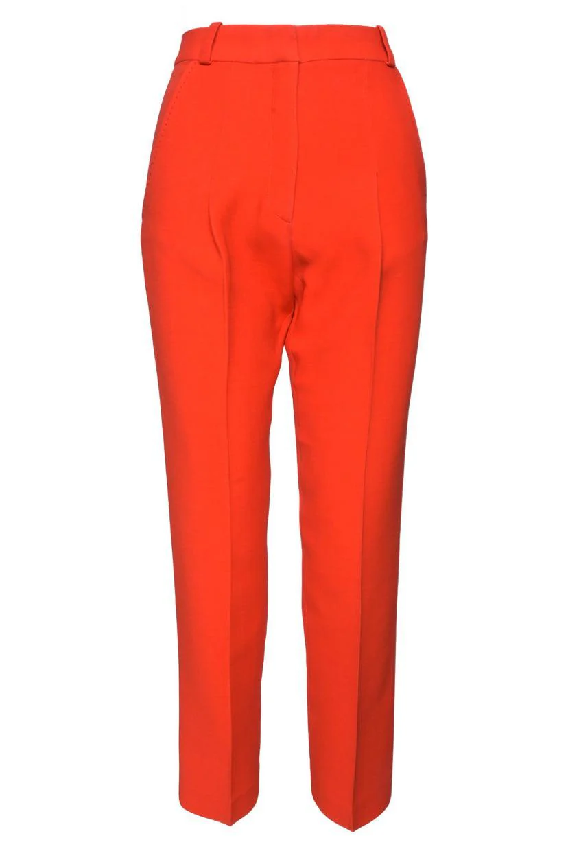 Korsun Size 40 Red Trousers Straight Leg Pants