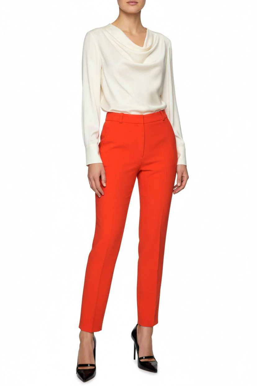 Korsun Size 40 Red Trousers Straight Leg Pants - Image 2