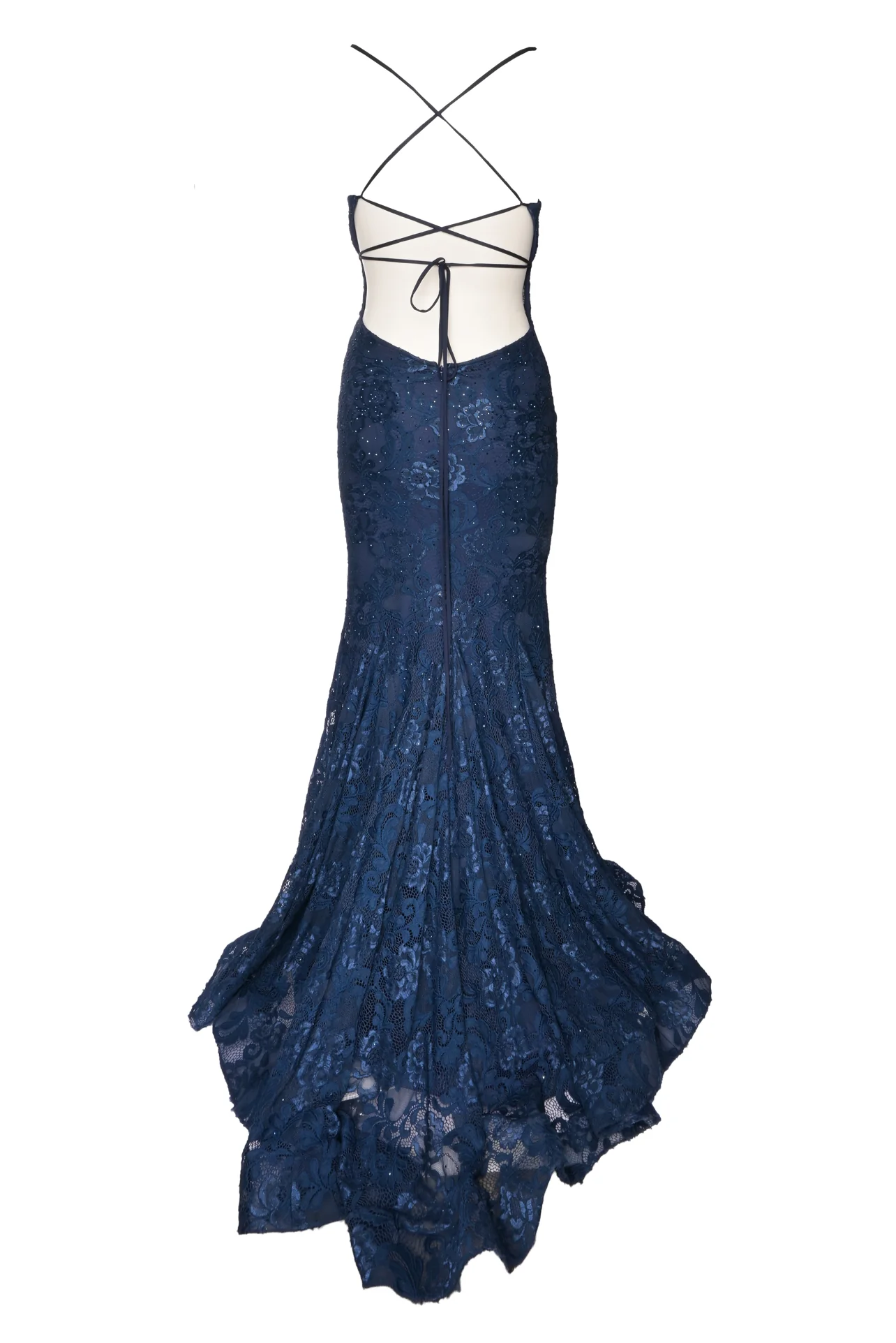 La Femme Size 0 Mermaid Lace Gown - Image 2