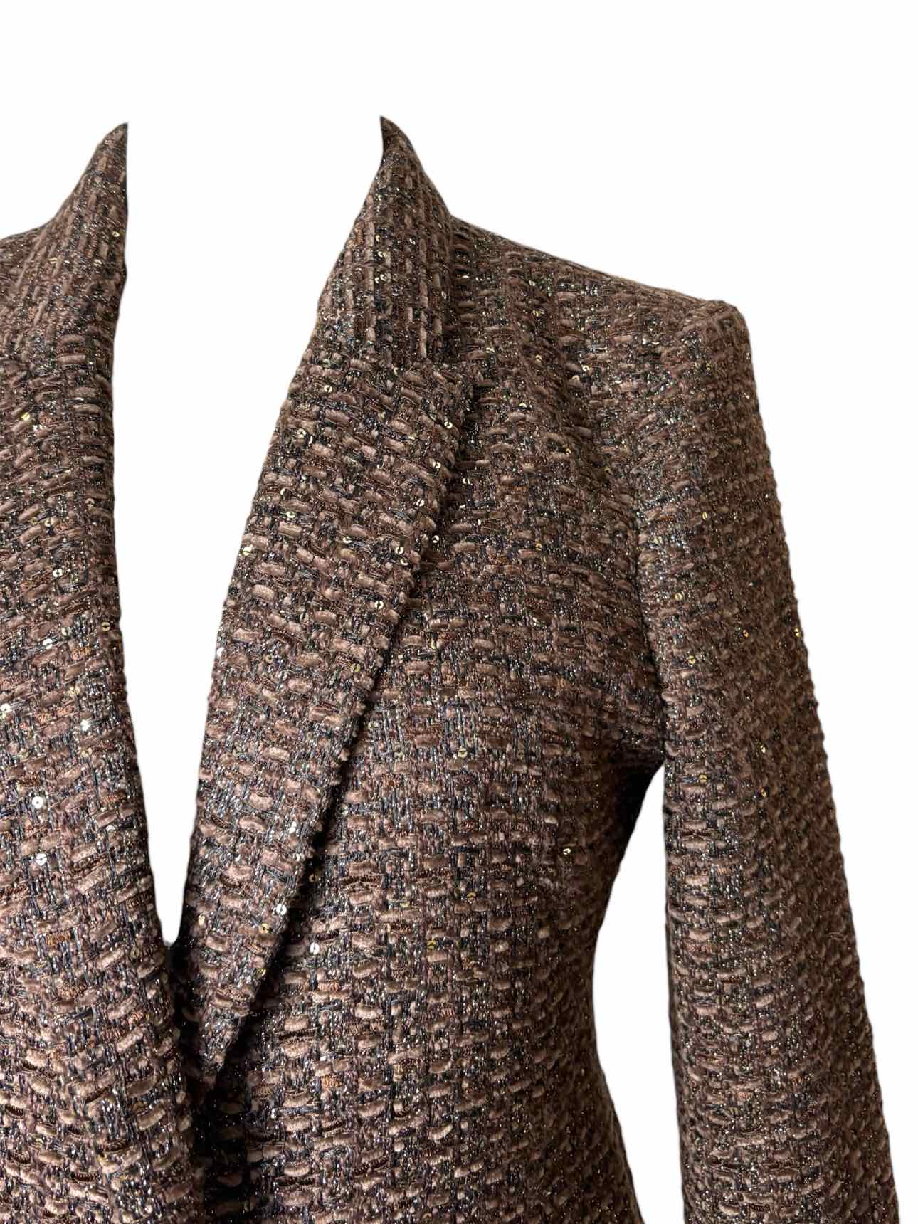 L'Agence Size 6 Metallic Tweed Blazer - Image 3