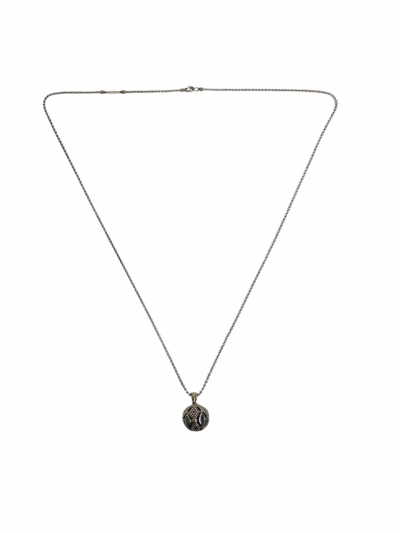 Lagos 925/ Blue Topaz Caviar Talisman Marquis  Necklace - Image 2