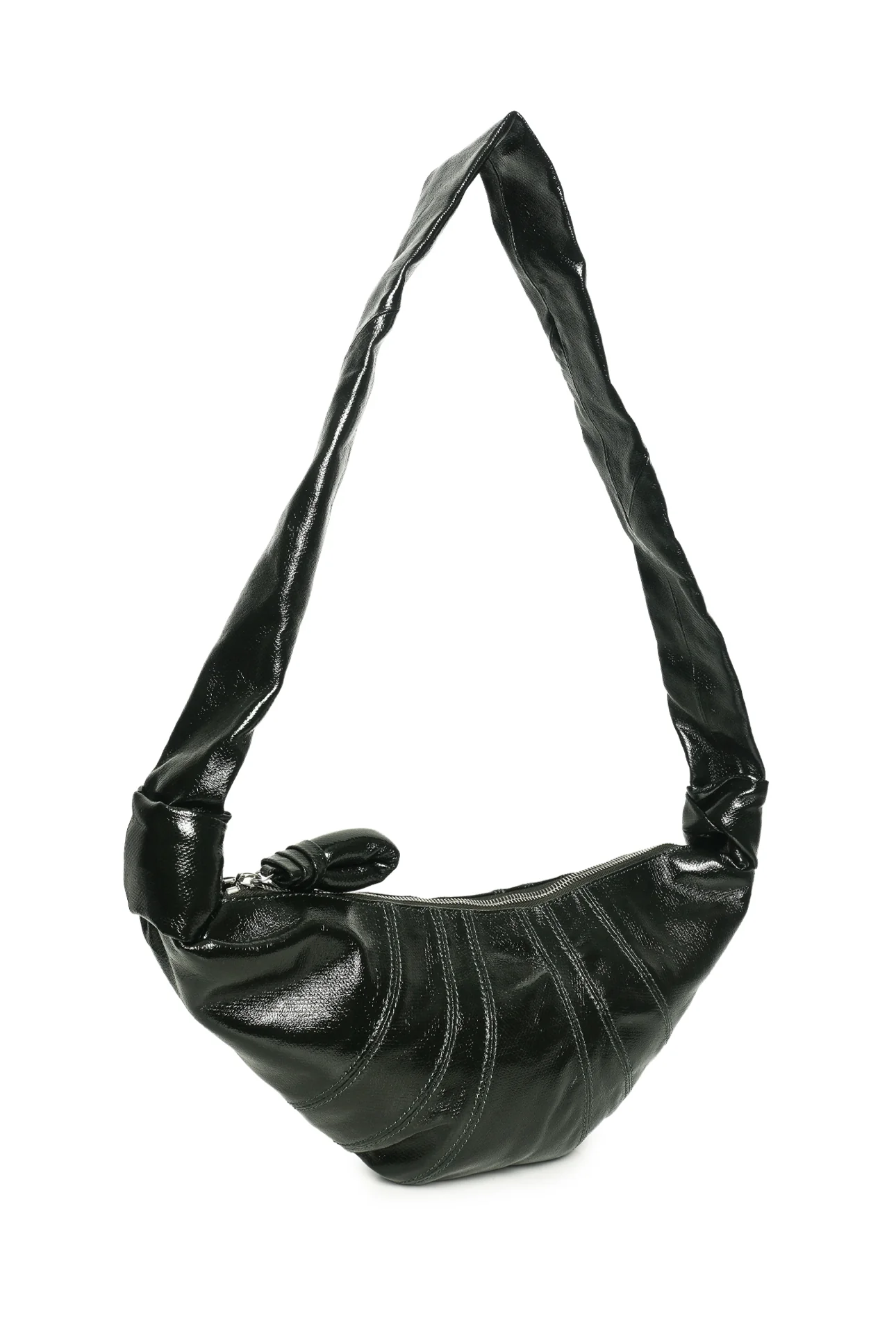 Lemaire Dark Forest Green Small Coated Canvas Croissant Crossbody Bag - Image 2