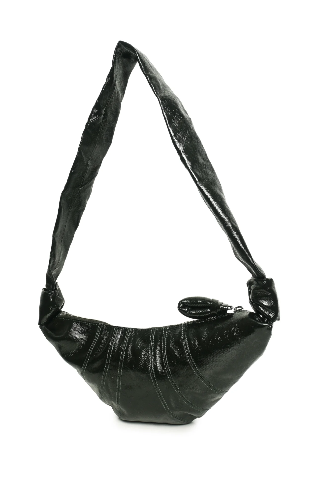 Lemaire Dark Forest Green Small Coated Canvas Croissant Crossbody Bag - Image 3