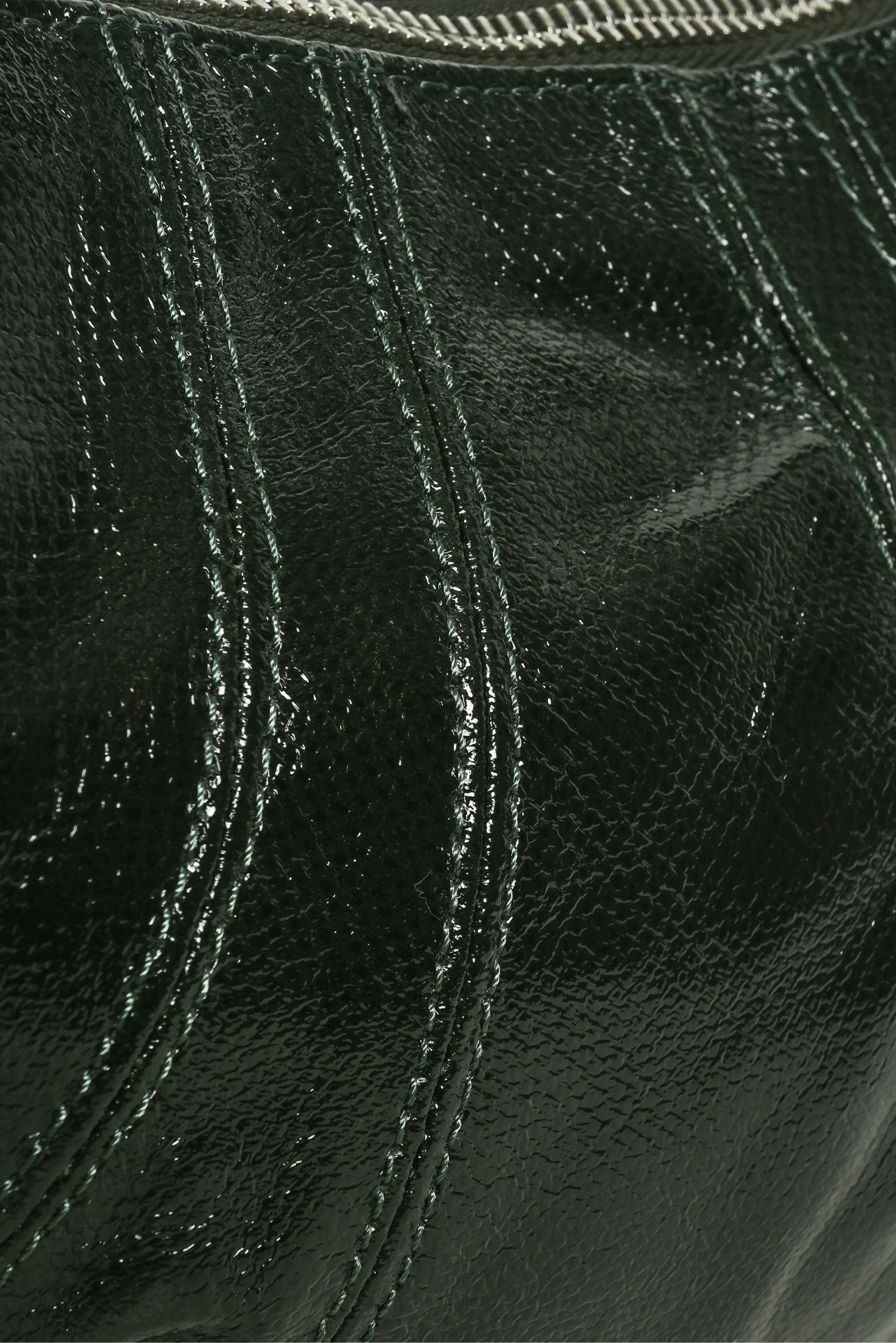 Lemaire Dark Forest Green Small Coated Canvas Croissant Crossbody Bag - Image 5
