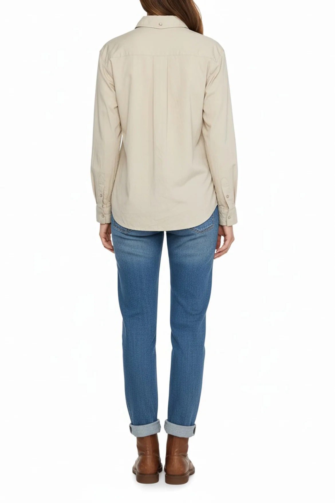 LEMAIRE Size 34 Snap Pointed Collar Blouse - Image 3