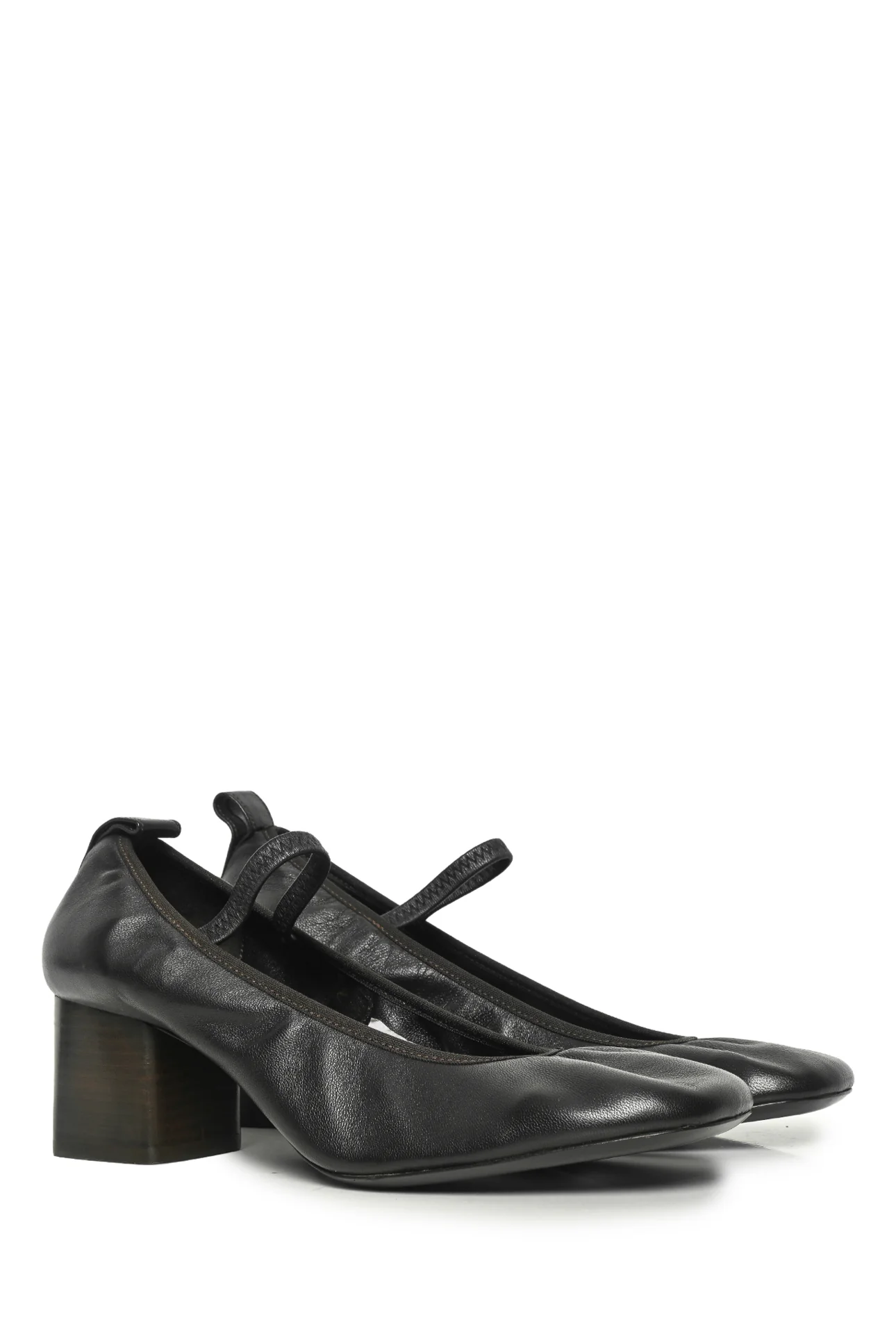 LEMAIRE Size 40 Square Leather Ballerina 55 Pumps - Image 2