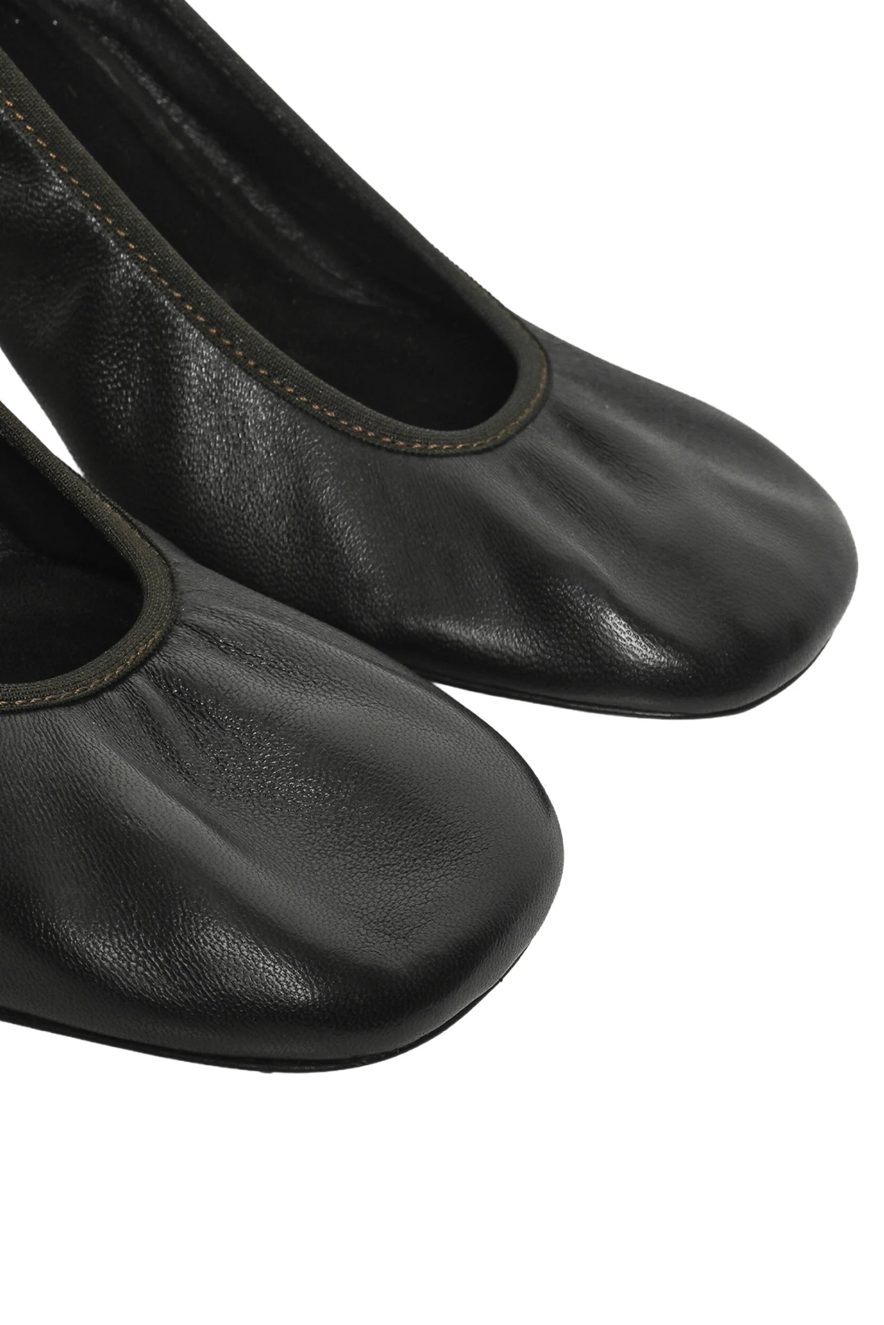 LEMAIRE Size 40 Square Leather Ballerina 55 Pumps - Image 5