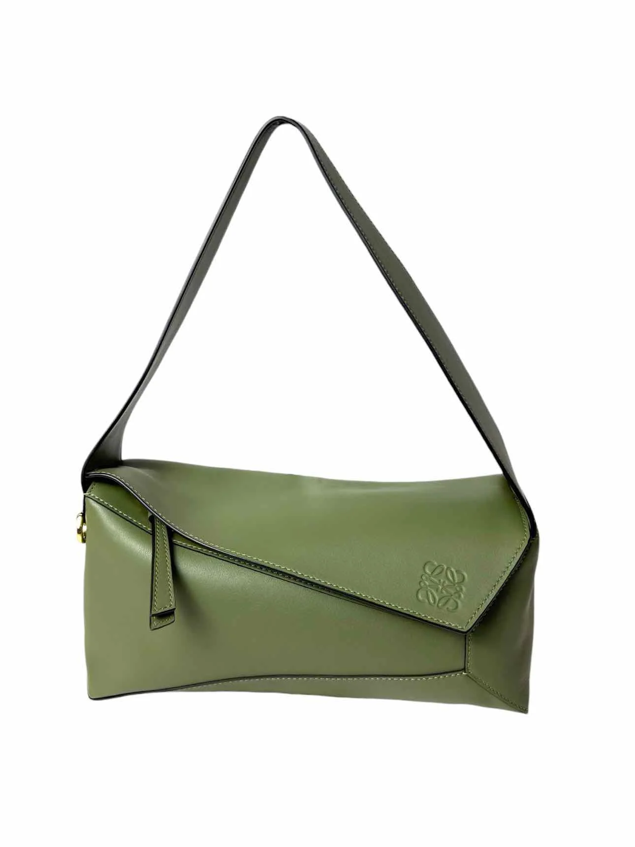 Loewe Avacado Green Leather Puzzle Hobo Purse