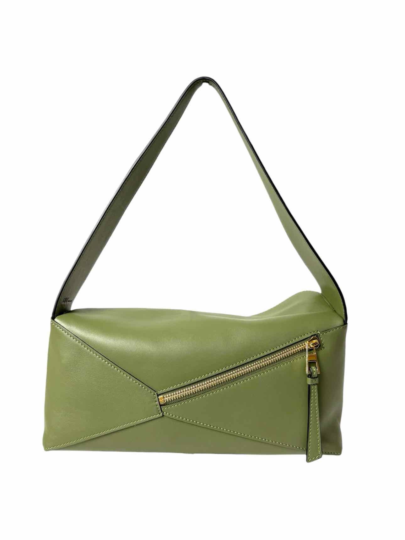 Loewe Avacado Green Leather Puzzle Hobo Purse - Image 3