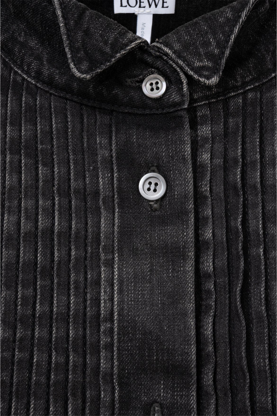 Loewe Size 4 Pleated Denim Shirt - Image 3