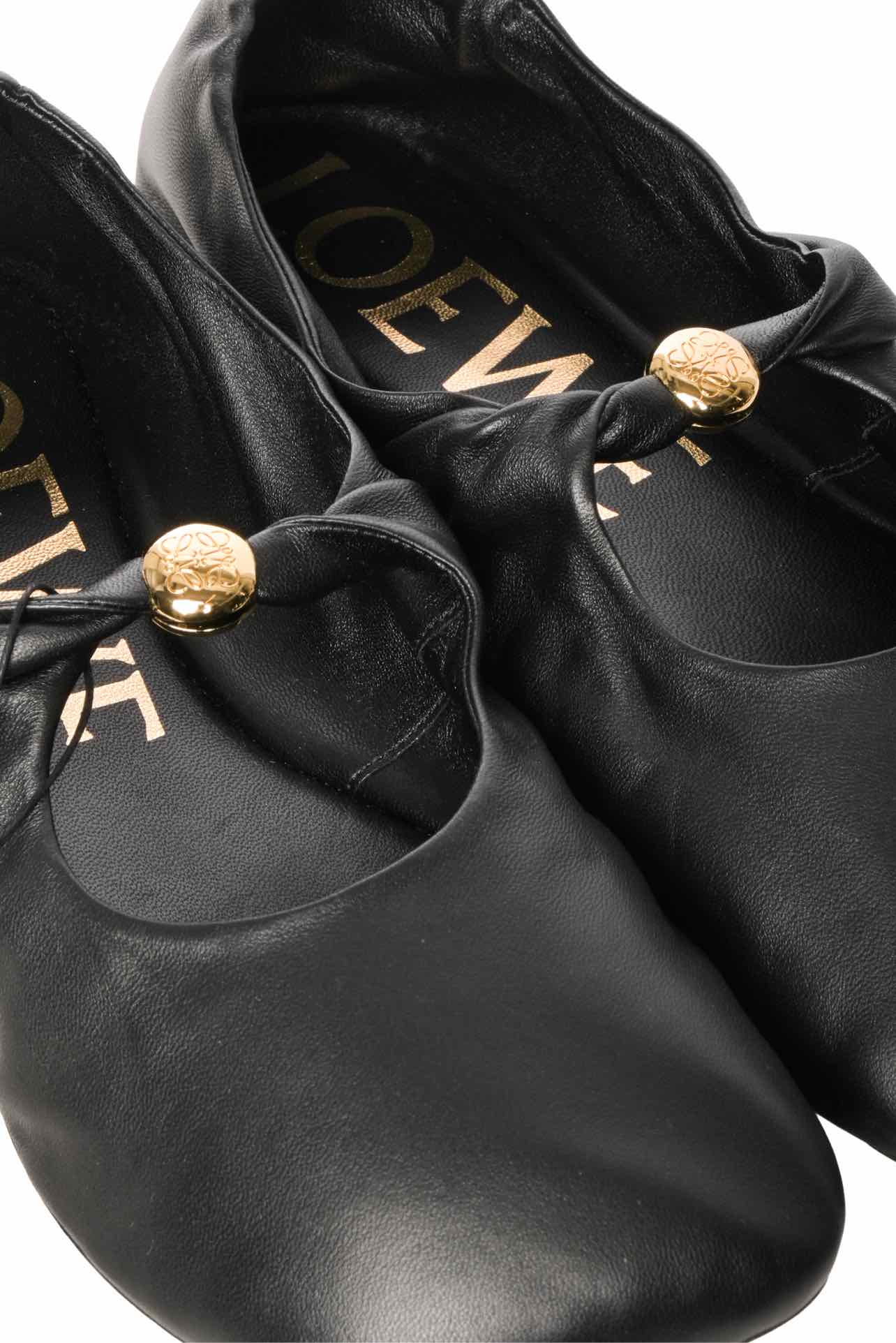 Loewe Size 41 Pebble Soft Leather Ballet Flats - Image 4