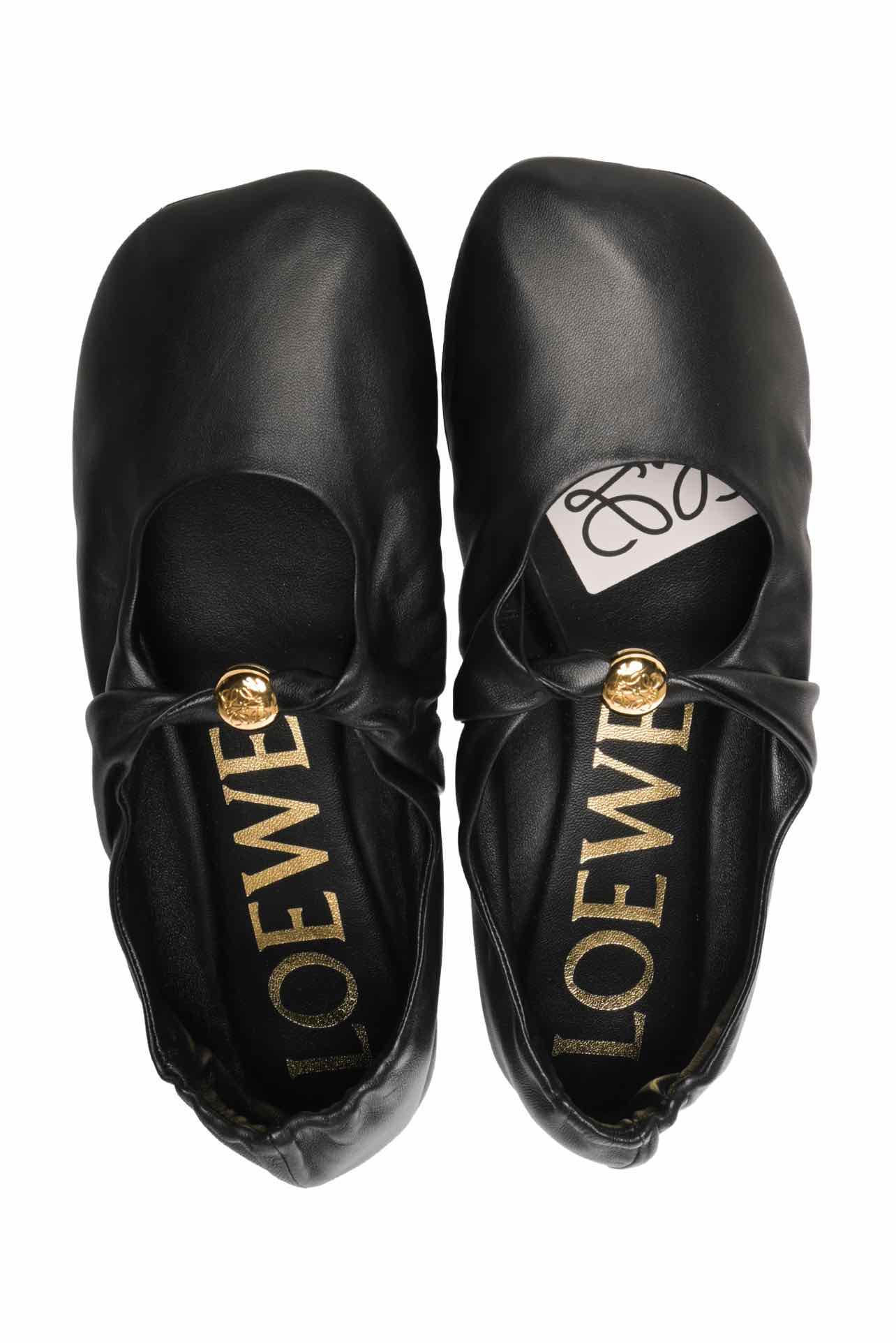 Loewe Size 41 Pebble Soft Leather Ballet Flats - Image 6