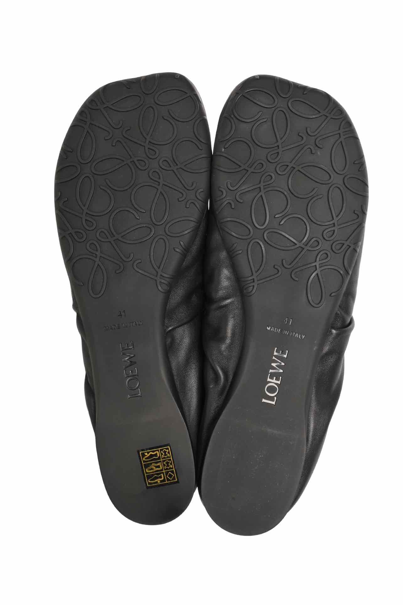 Loewe Size 41 Pebble Soft Leather Ballet Flats - Image 7