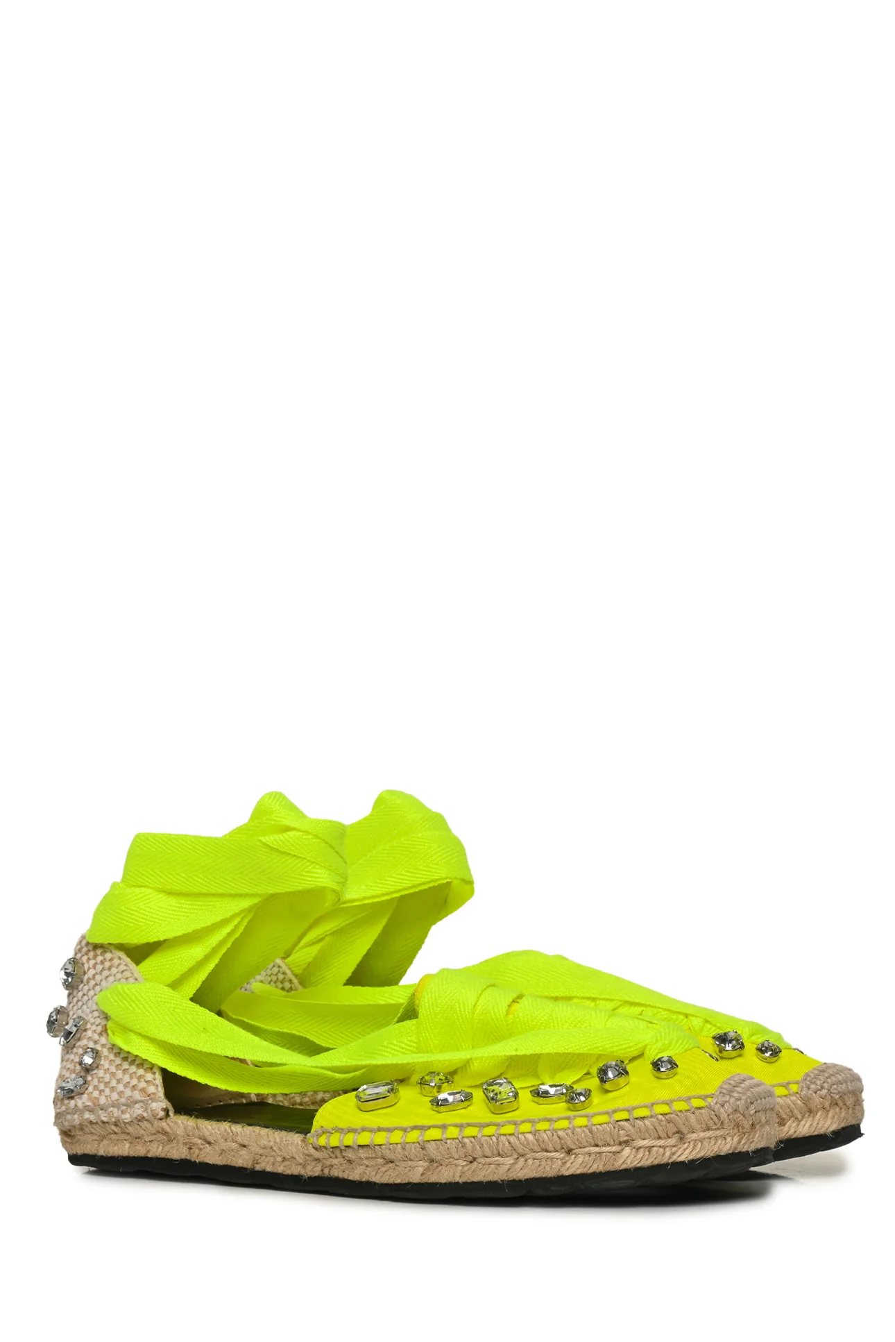 Loewe x Paula's Ibiza Size 41 Lace Up Crystal Espadrilles - Image 2