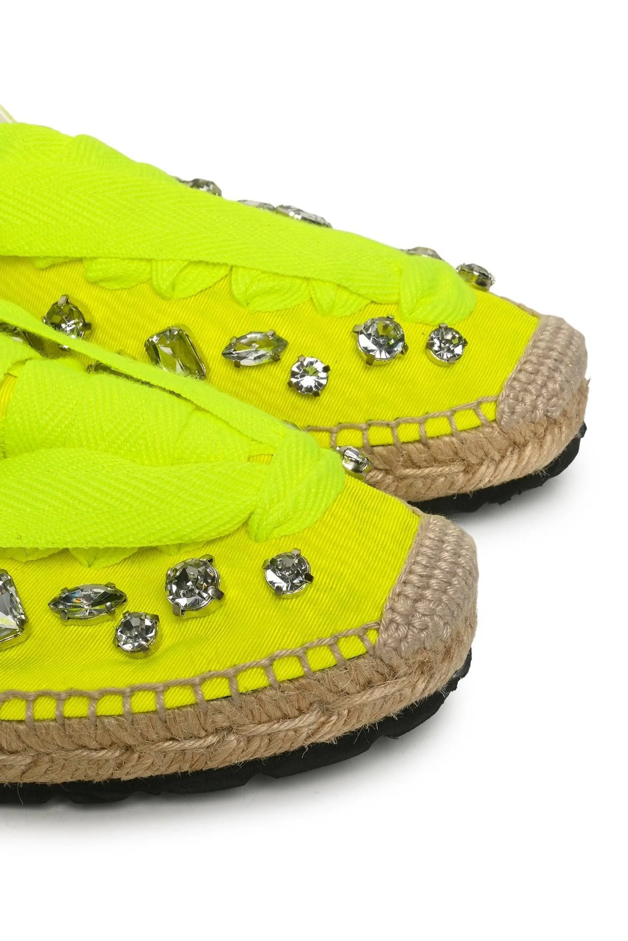 Loewe x Paula's Ibiza Size 41 Lace Up Crystal Espadrilles - Image 5