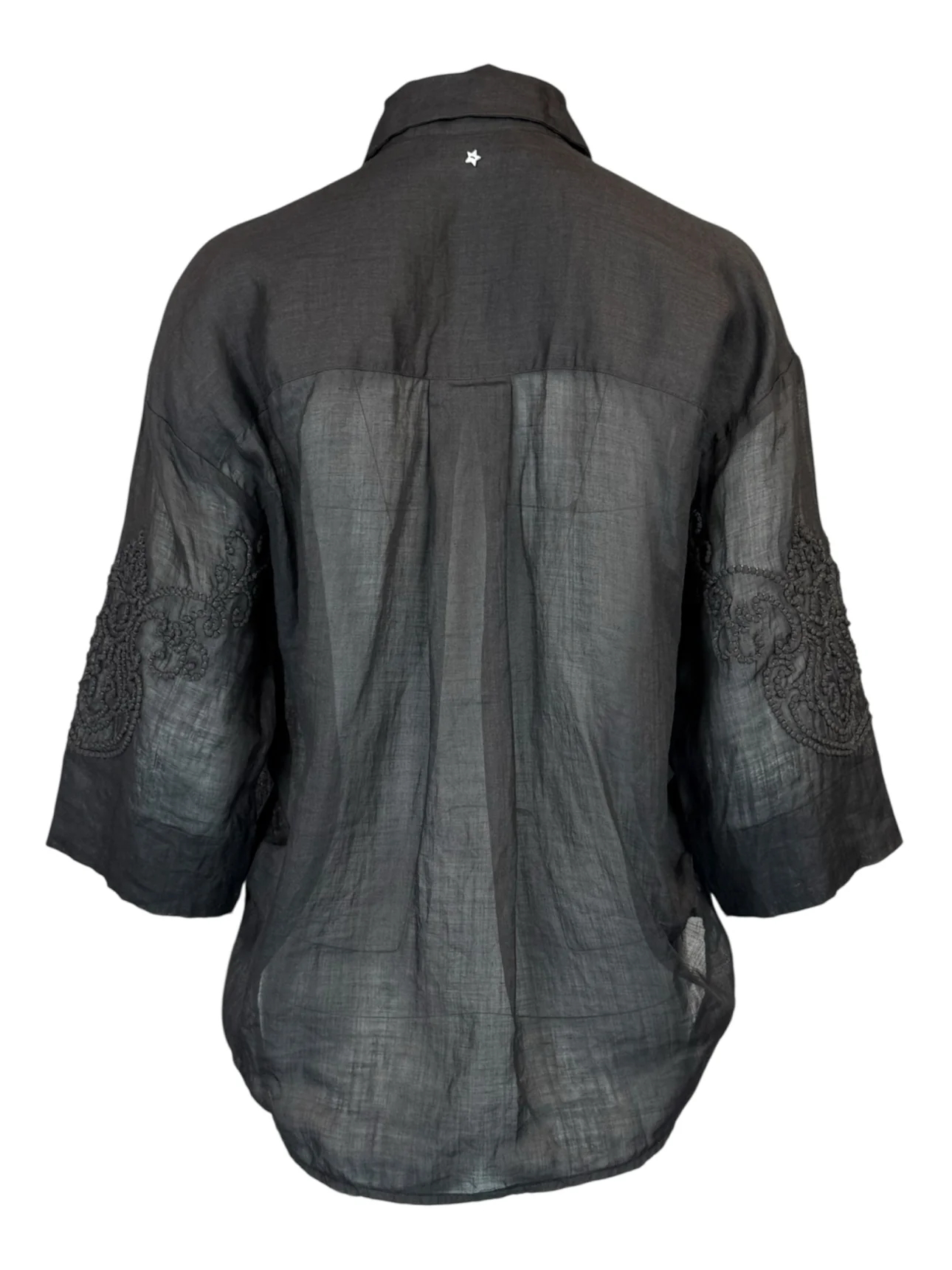 Lorena Antoniazzi Size XS Embroidered Sleeve Blouse - Image 2