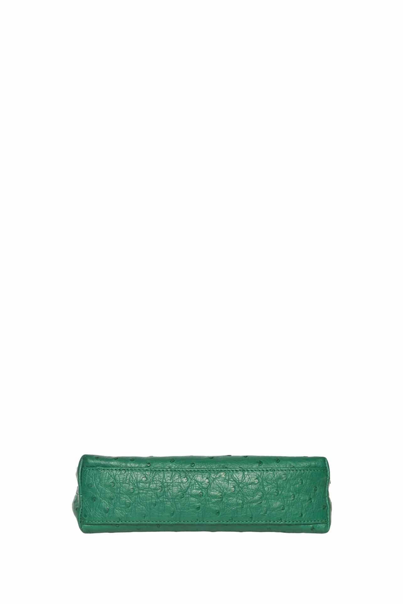 Loro Piana L19 Ostrich Leather Top Handle Pouch Purse - Image 4