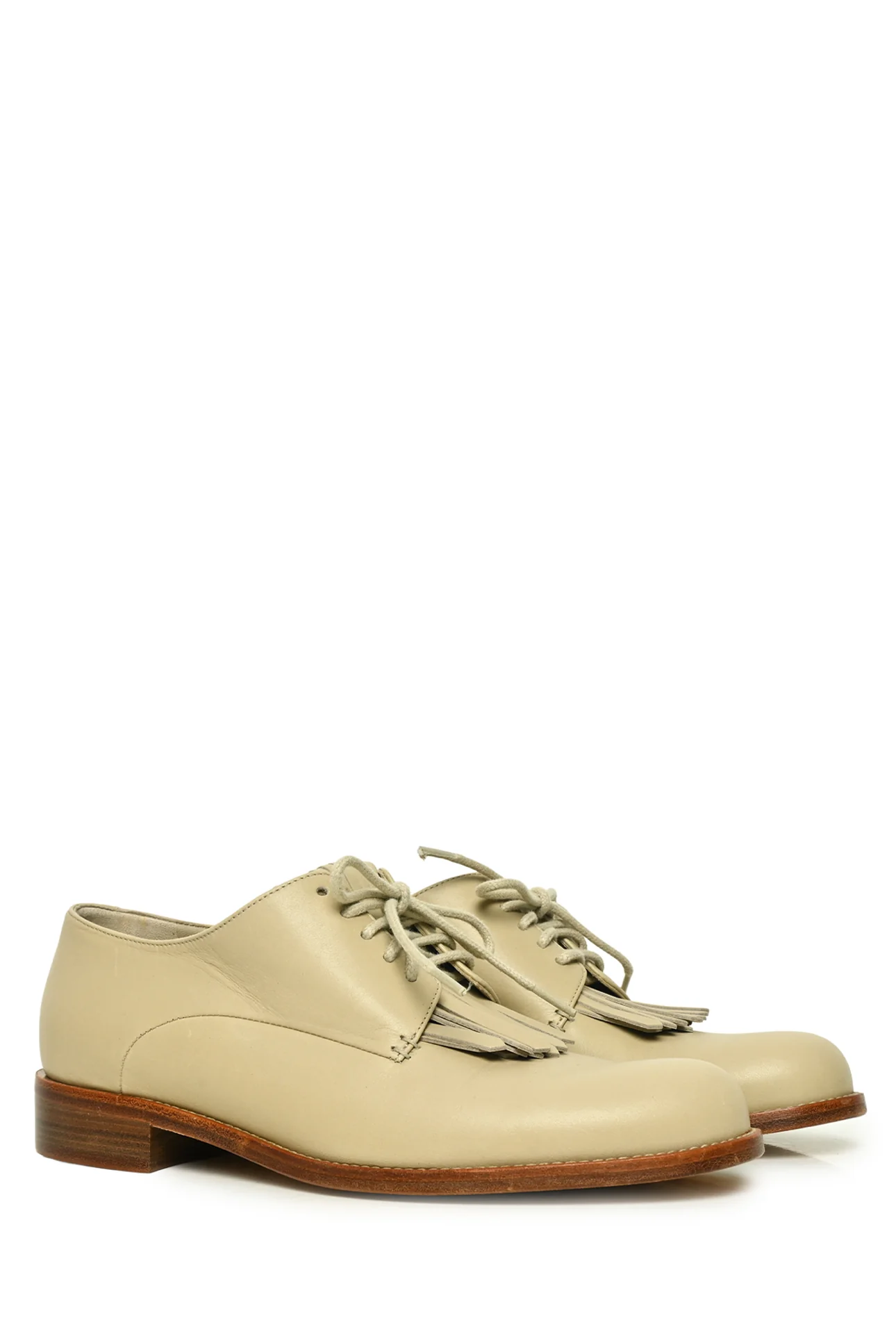 Loro Piana Size 37 Leather Lace-Up Oxfords - Image 2