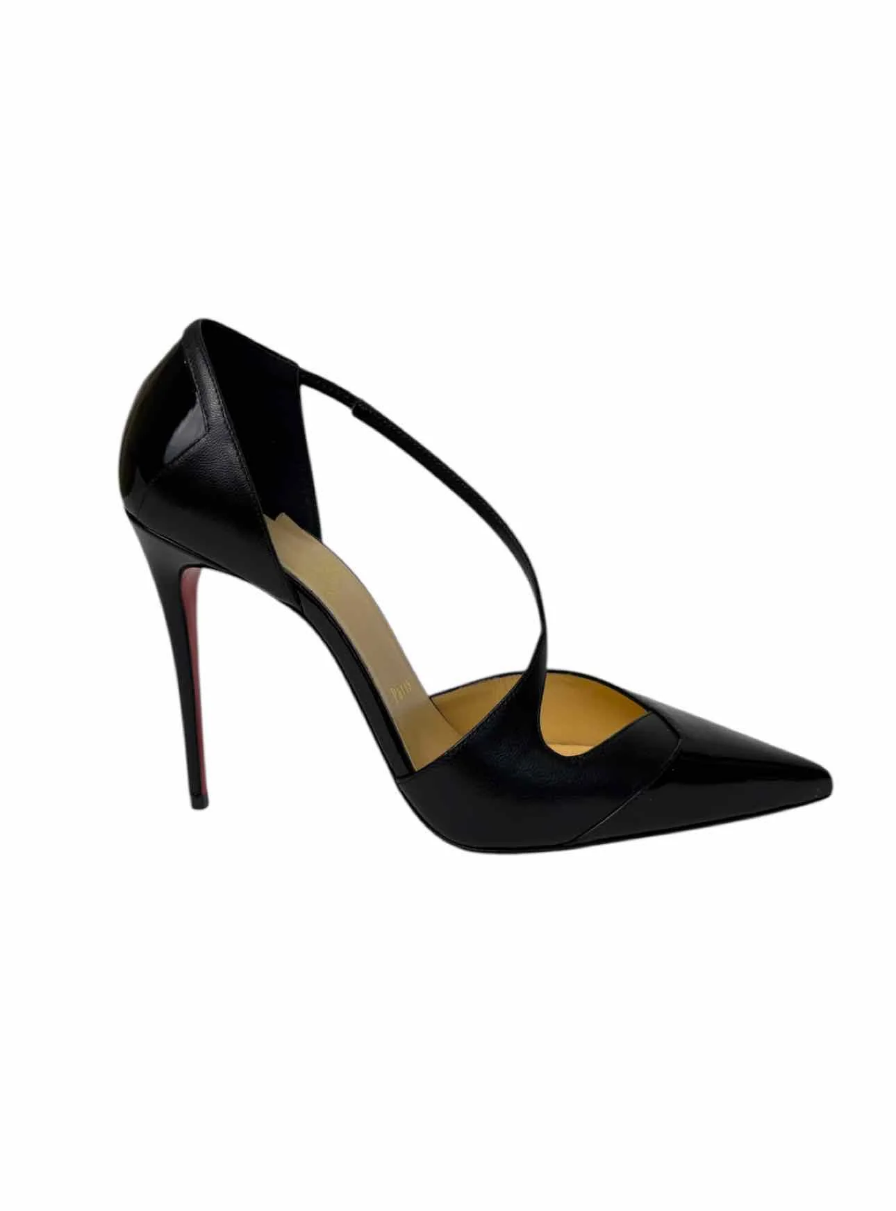 Louboutin Size 38.5 Crissos Crossover Patent Leather Pumps