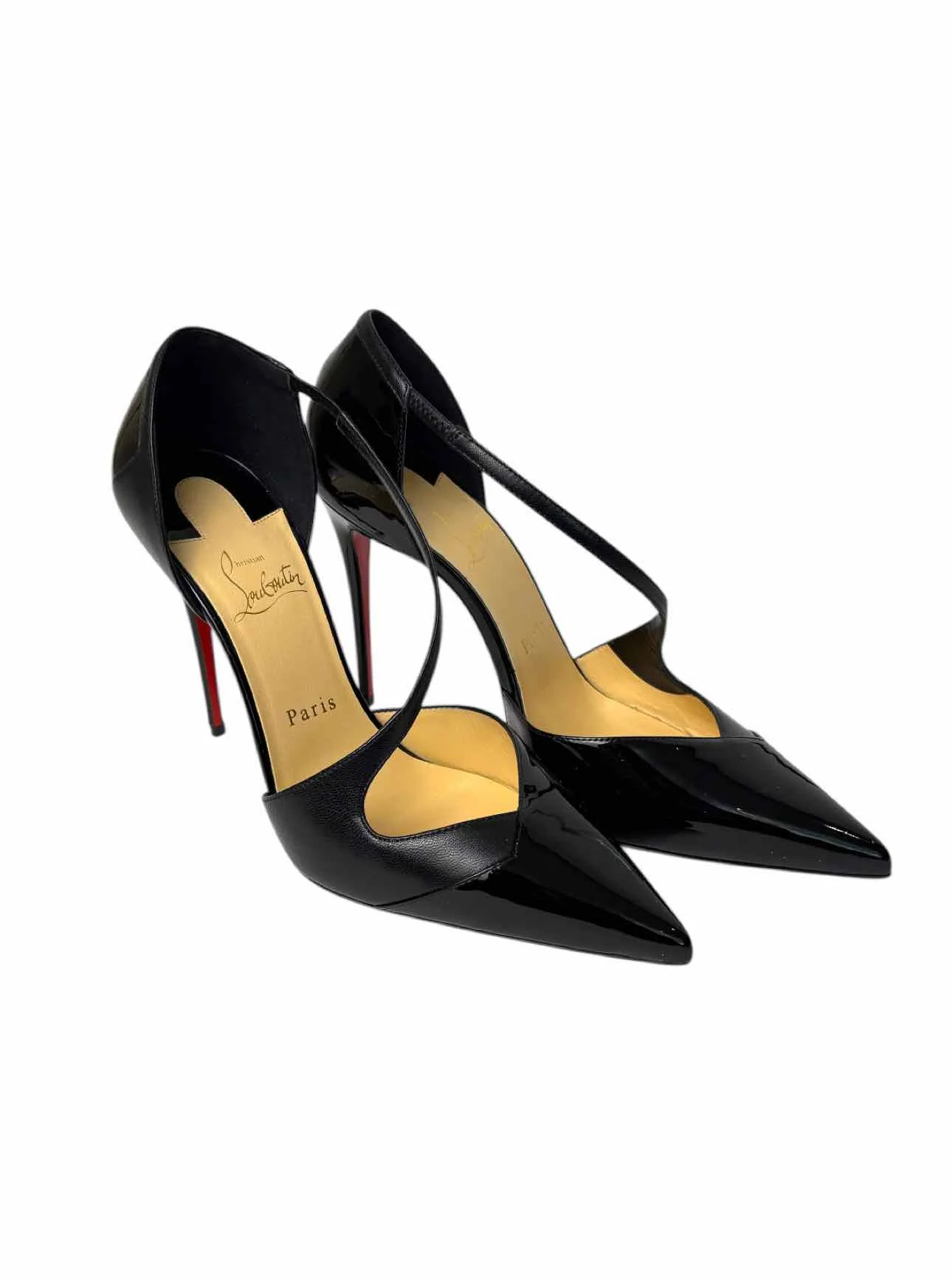Louboutin Size 38.5 Crissos Crossover Patent Leather Pumps - Image 2