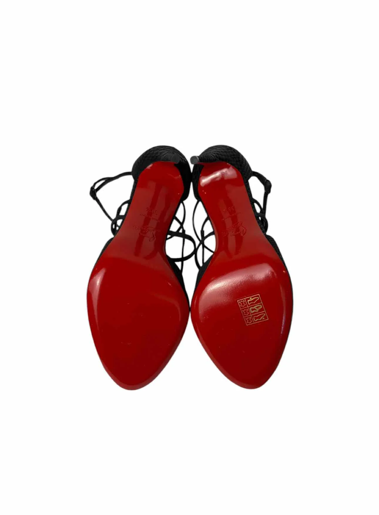 Louboutin Size 38.5 Embossed Snake Print Leather Pumps - Image 5