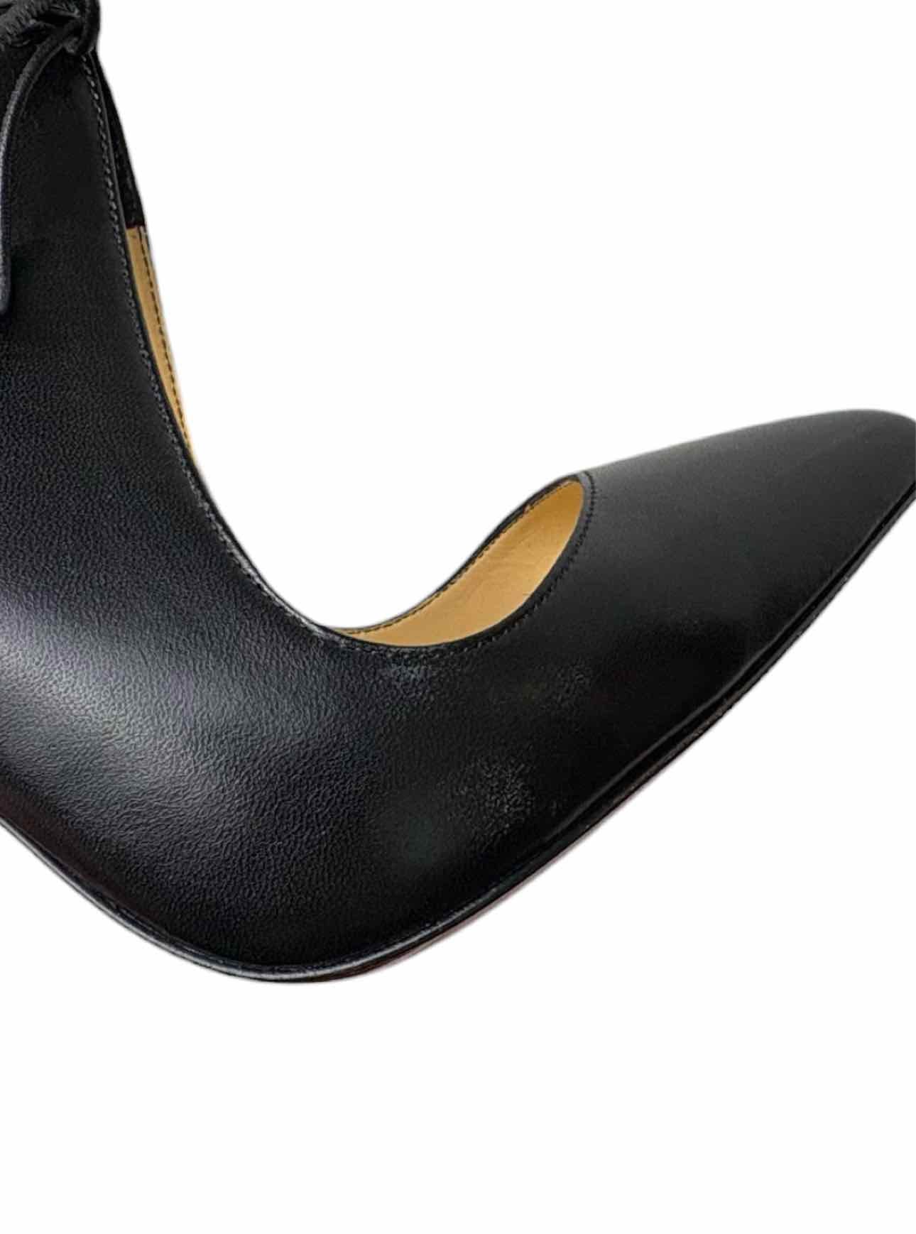 Louboutin Size 38.5 Leather Lace-up Pumps - Image 14