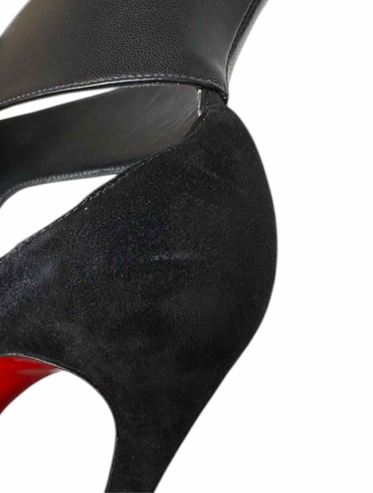 Louboutin Size 38.5 Leather Lace-up Pumps - Image 18