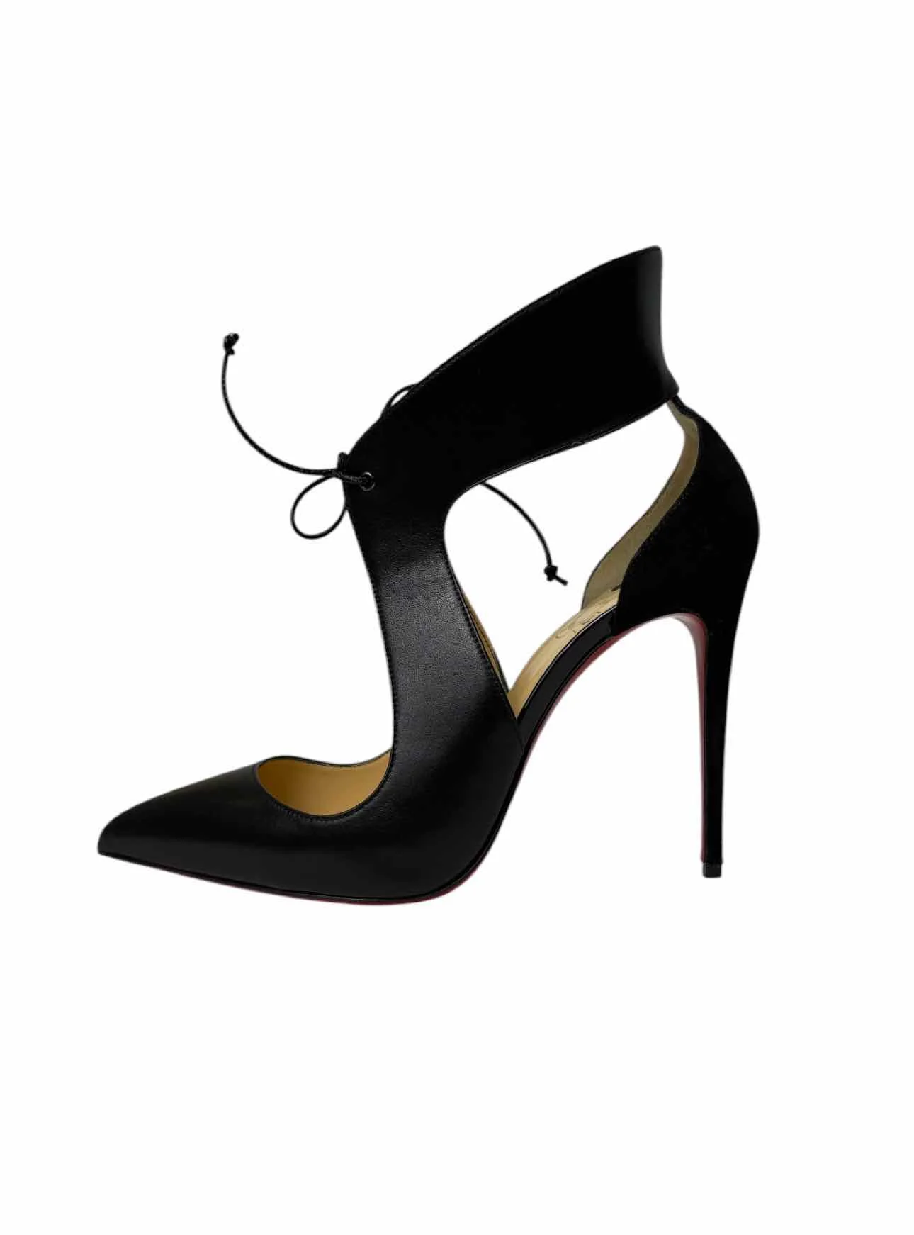 Louboutin Size 38.5 Leather Lace-up Pumps - Image 3