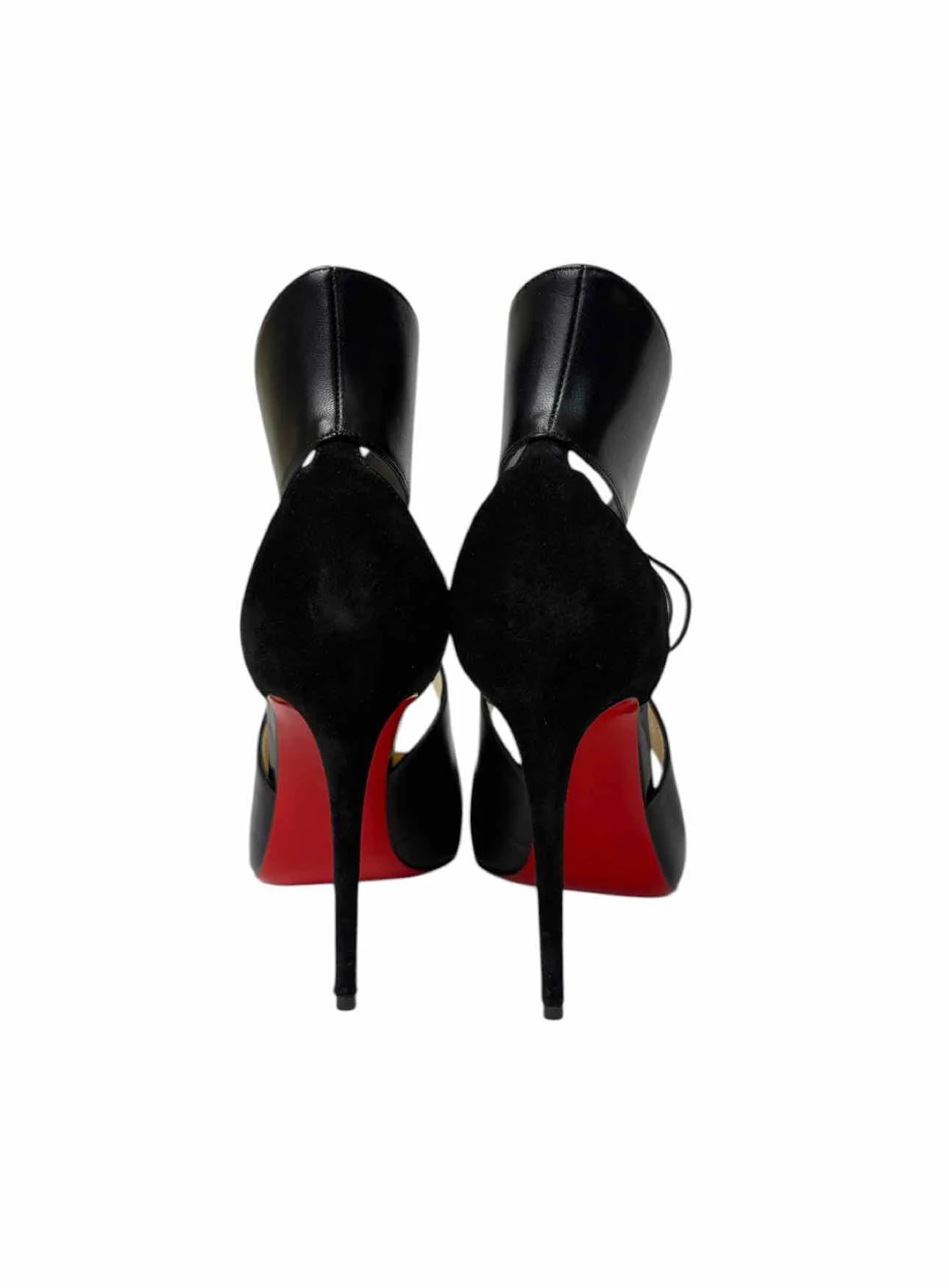 Louboutin Size 38.5 Leather Lace-up Pumps - Image 4