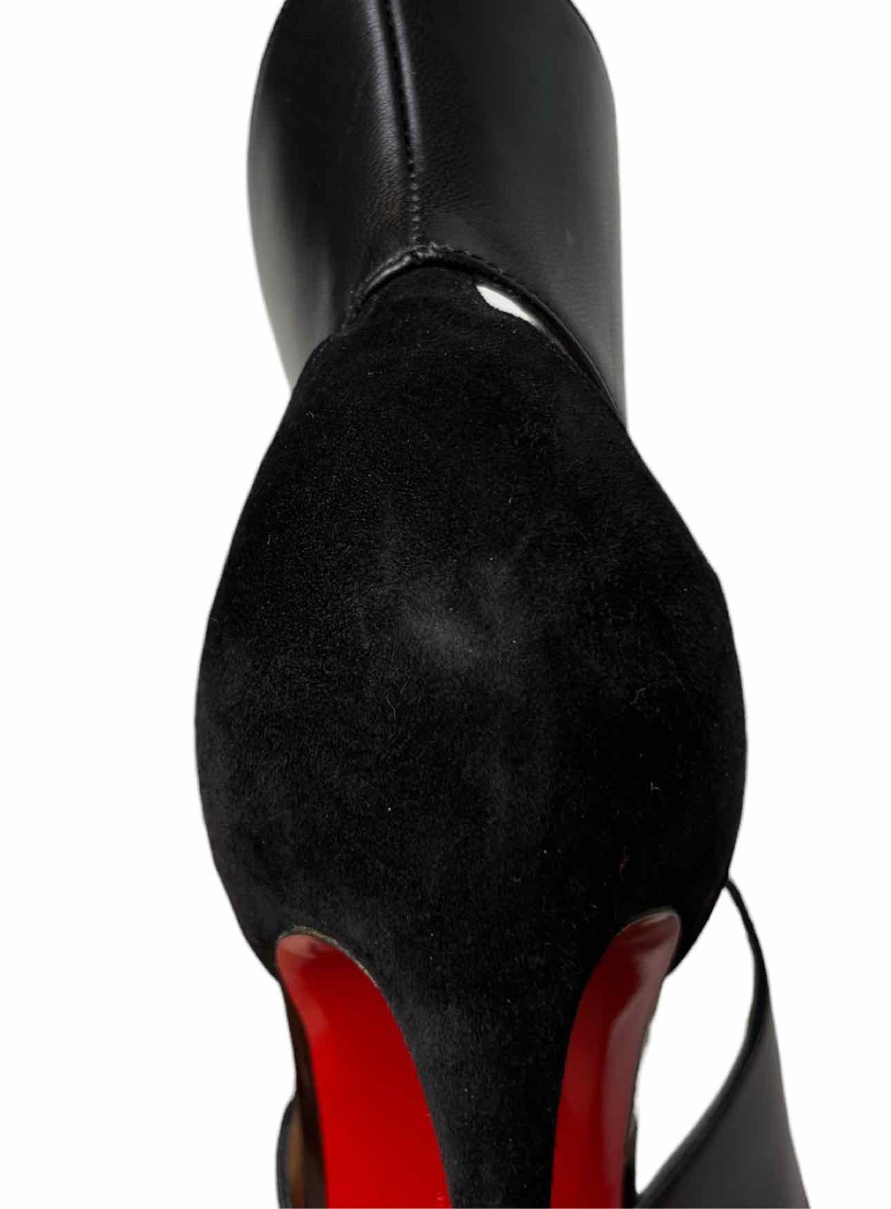 Louboutin Size 38.5 Leather Lace-up Pumps - Image 7