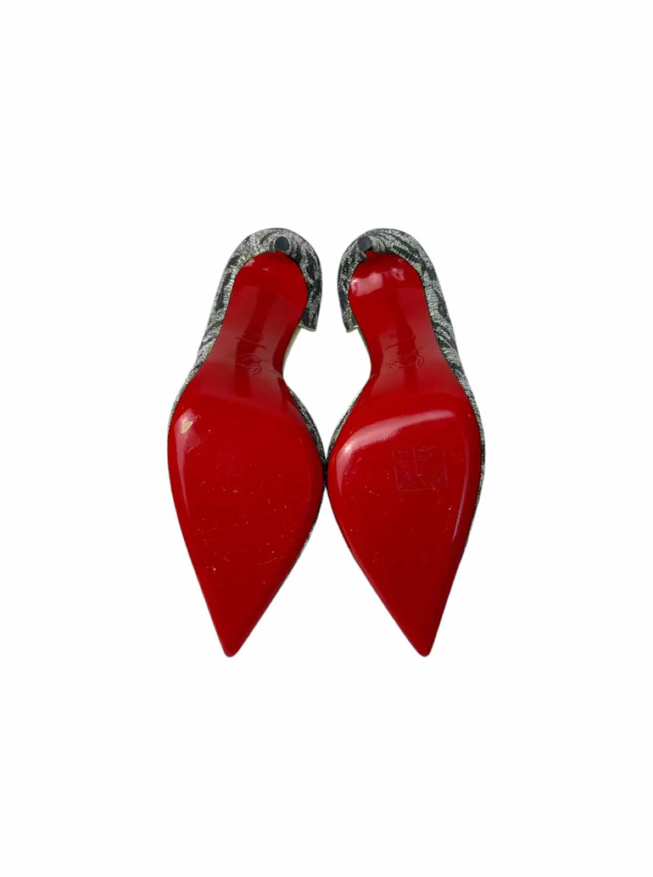Louboutin Size 38.5 Metallic Animal Print Leather Pumps - Image 5