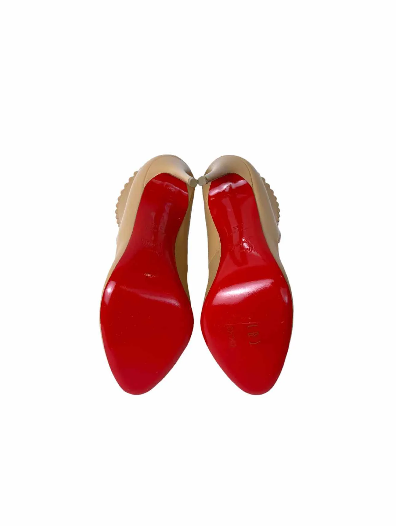 Louboutin Size 38.5 Pijonina Scalloped Leather Pumps - Image 5